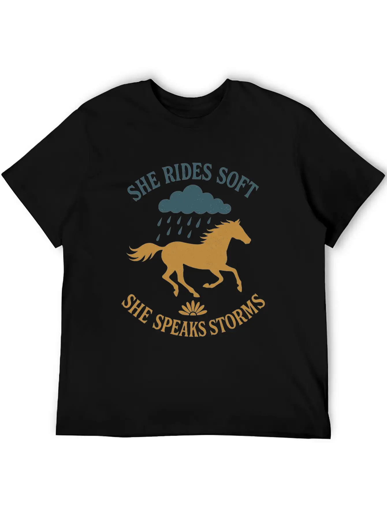 Soft Cowgirl Floral Rodeo Western Aesthetic Horse Lightweight Cotton T-Shirt – Daily Comfort Graphic Shirt