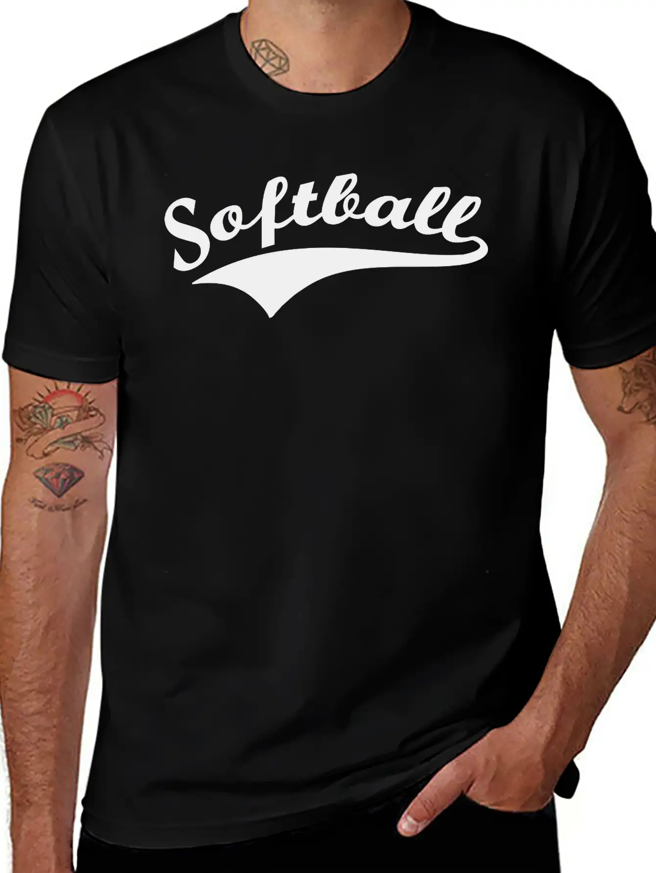 Softball Lettering Lightweight Cotton T-Shirt – Daily Comfort Graphic Shirt