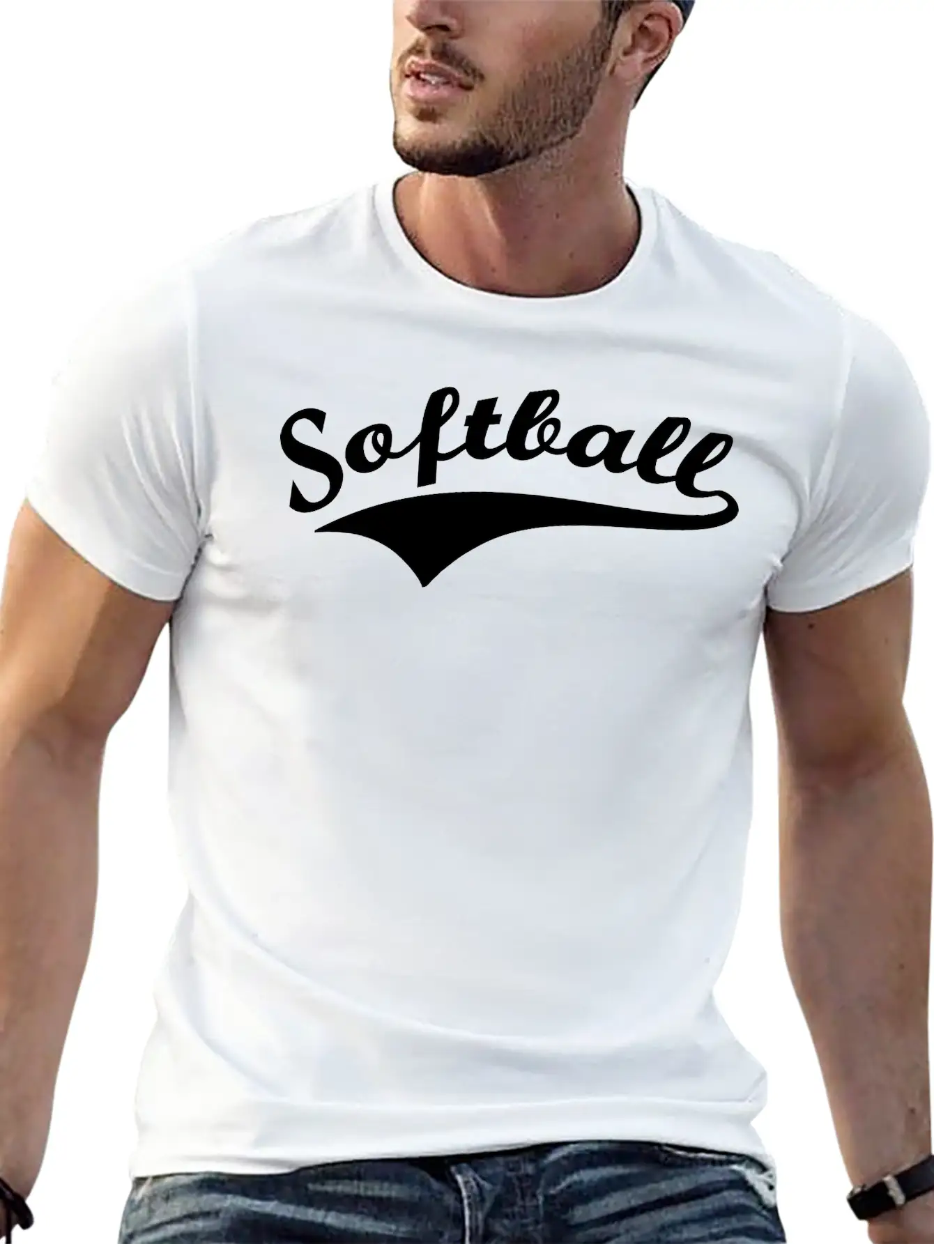 Softball Lettering Lightweight Cotton T-Shirt – Daily Comfort Graphic Shirt