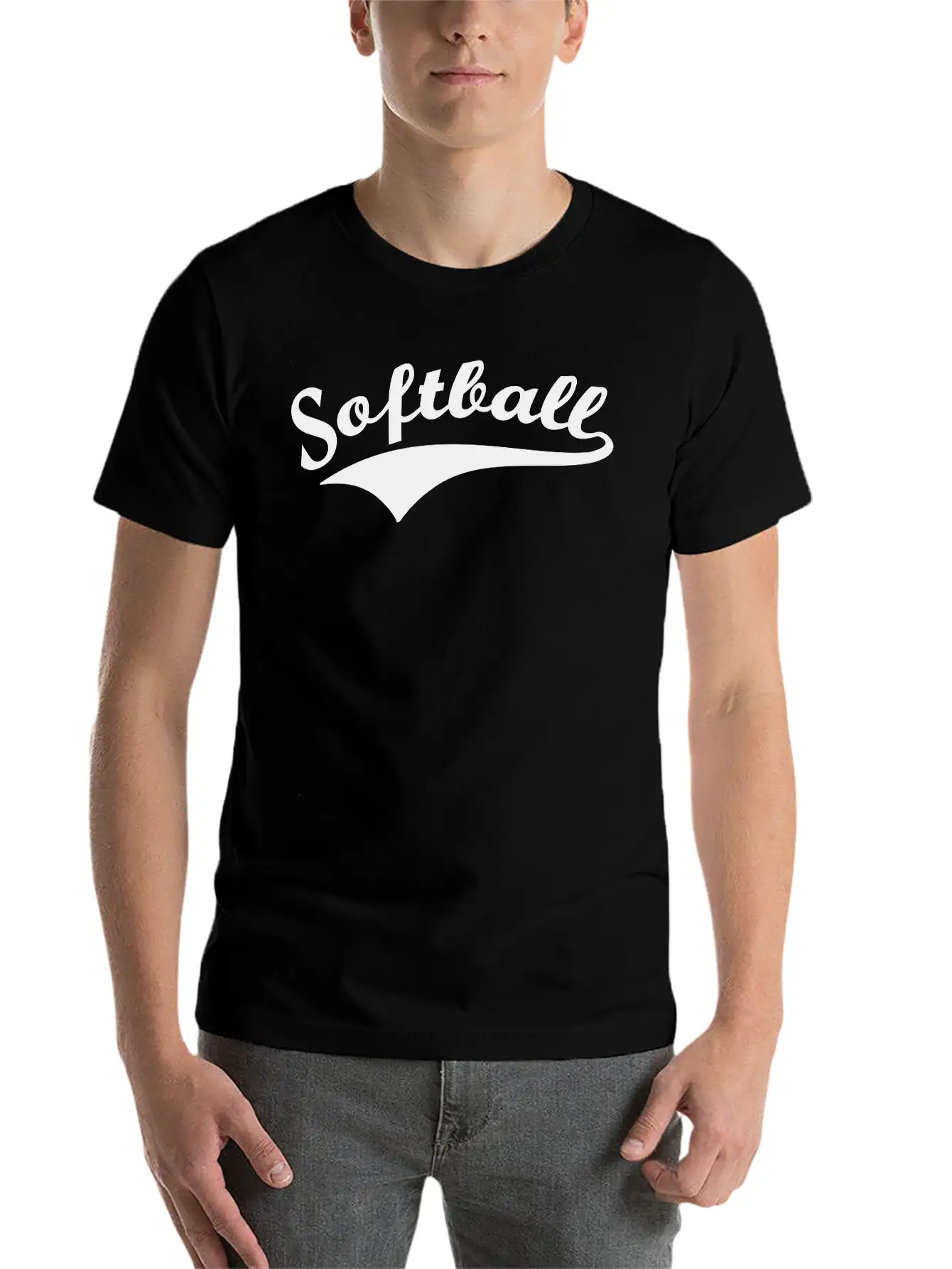 Softball Lettering Lightweight Cotton T-Shirt – Daily Comfort Graphic Shirt
