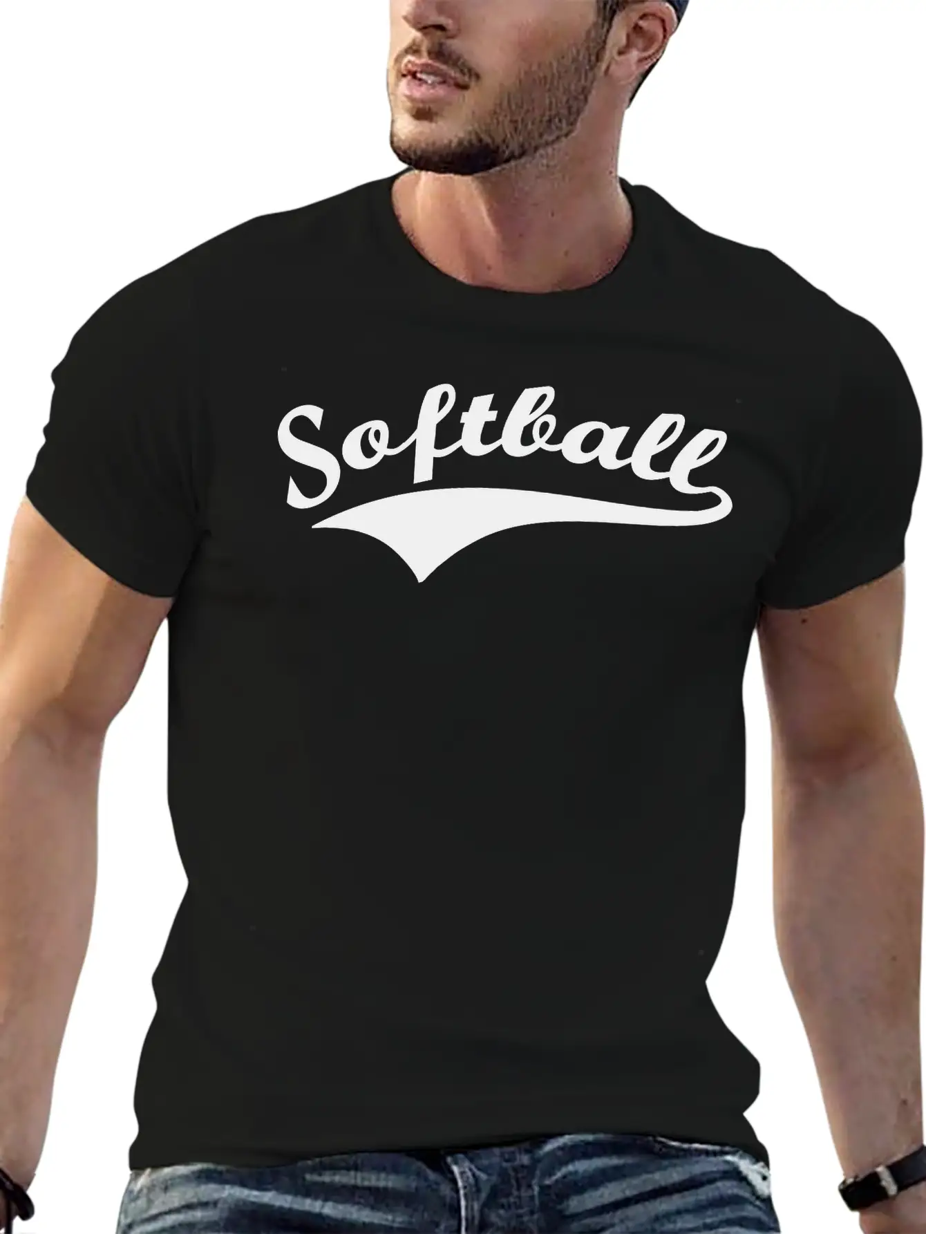 Softball Lettering Lightweight Cotton T-Shirt – Daily Comfort Graphic Shirt