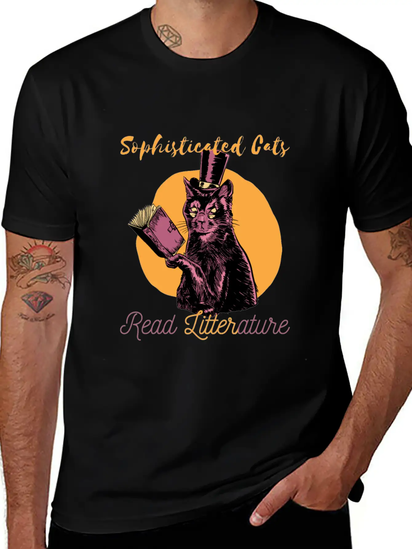 SOPHISTICATED CAT Lightweight Cotton T-Shirt – Daily Comfort Graphic Shirt