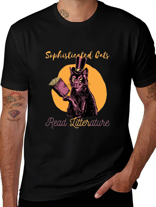SOPHISTICATED CAT Lightweight Cotton T-Shirt – Daily Comfort Graphic Shirt