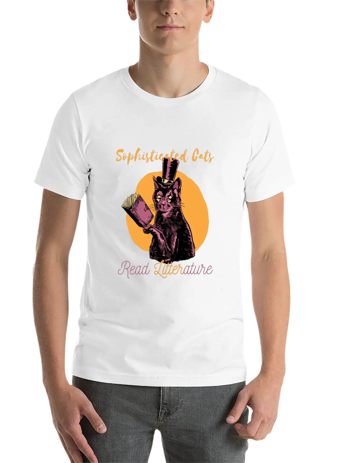 SOPHISTICATED CAT Lightweight Cotton T-Shirt – Daily Comfort Graphic Shirt