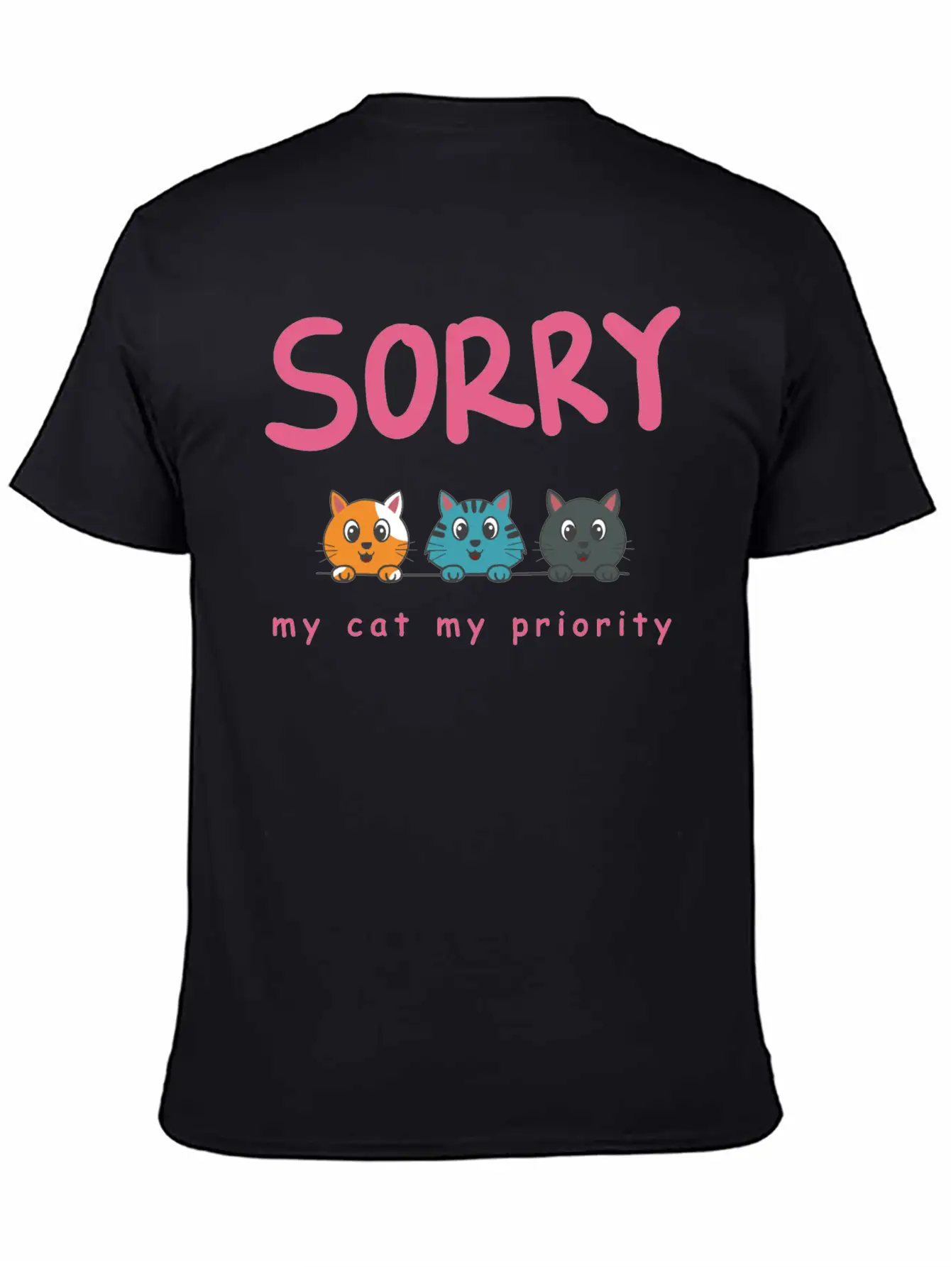 Sorry Cat 01 Lightweight Cotton T-Shirt – Daily Comfort Graphic Shirt