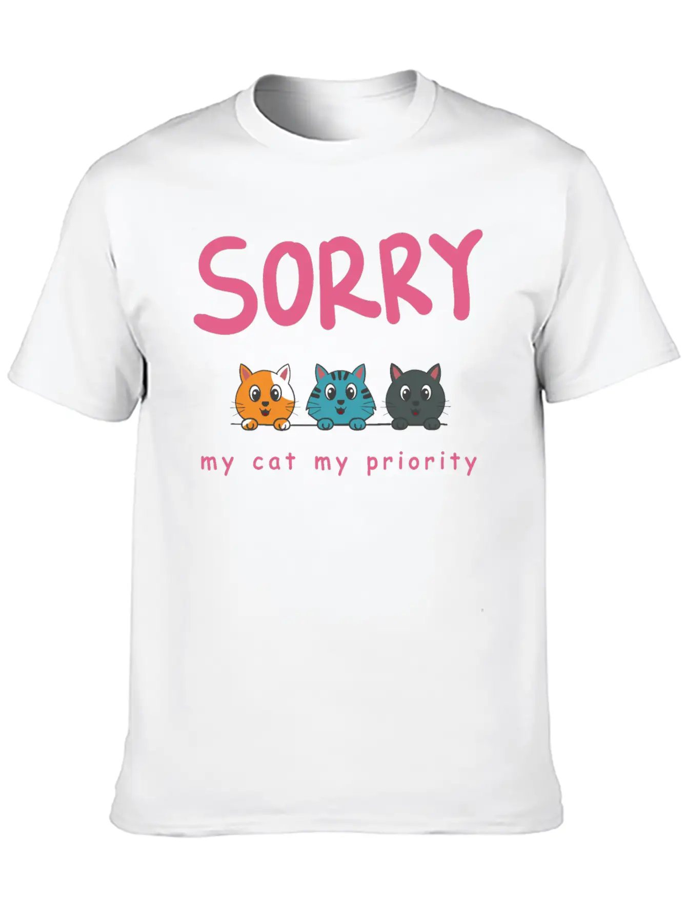 Sorry Cat 01 Lightweight Cotton T-Shirt – Daily Comfort Graphic Shirt