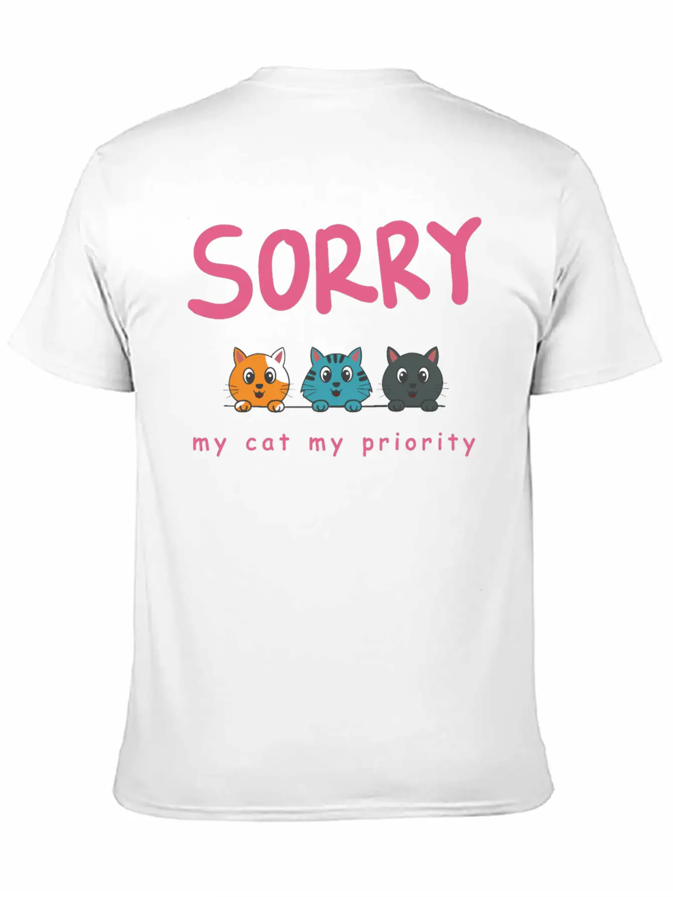 Sorry Cat 01 Lightweight Cotton T-Shirt – Daily Comfort Graphic Shirt