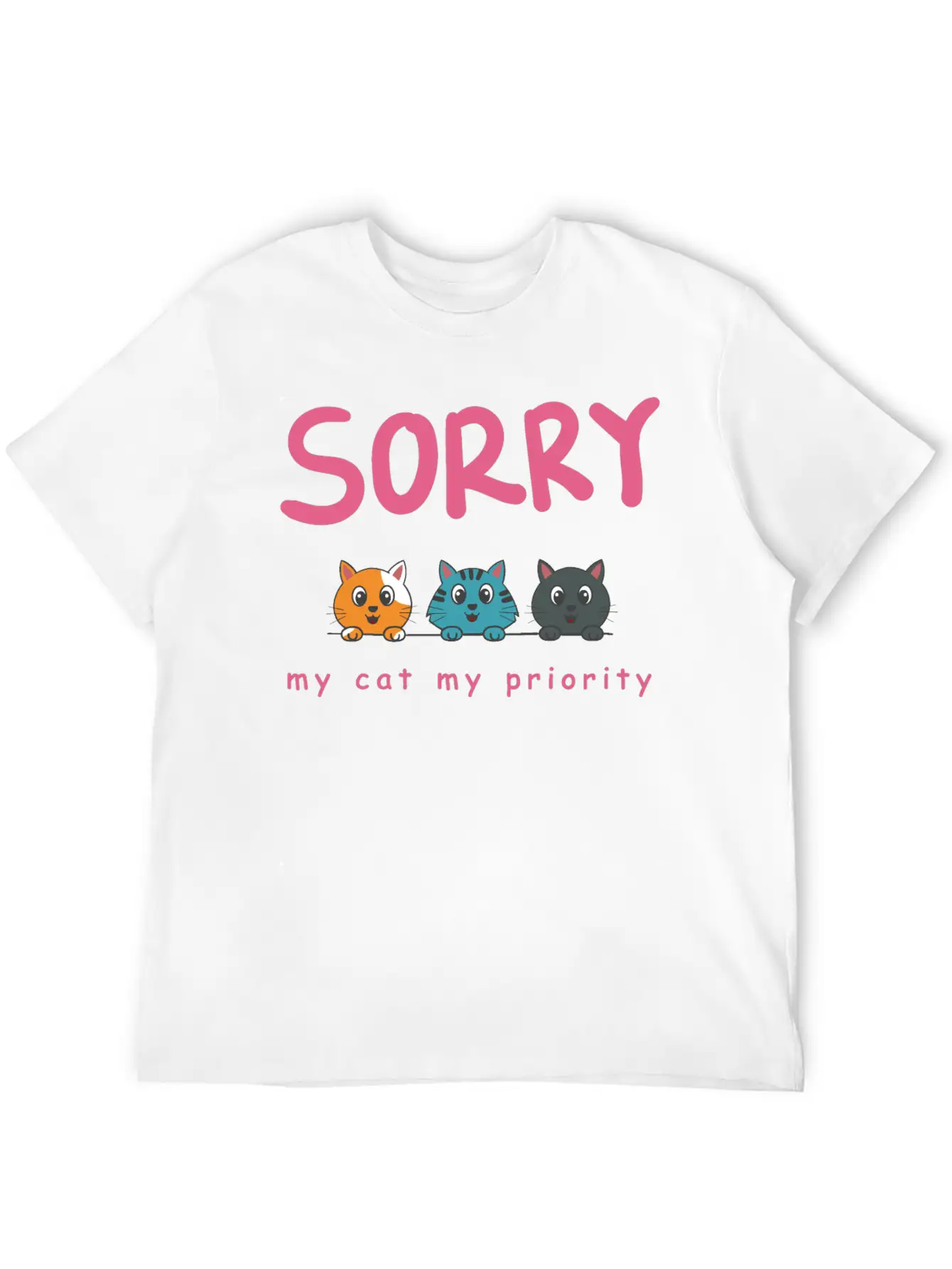 Sorry Cat 01 Lightweight Cotton T-Shirt – Daily Comfort Graphic Shirt