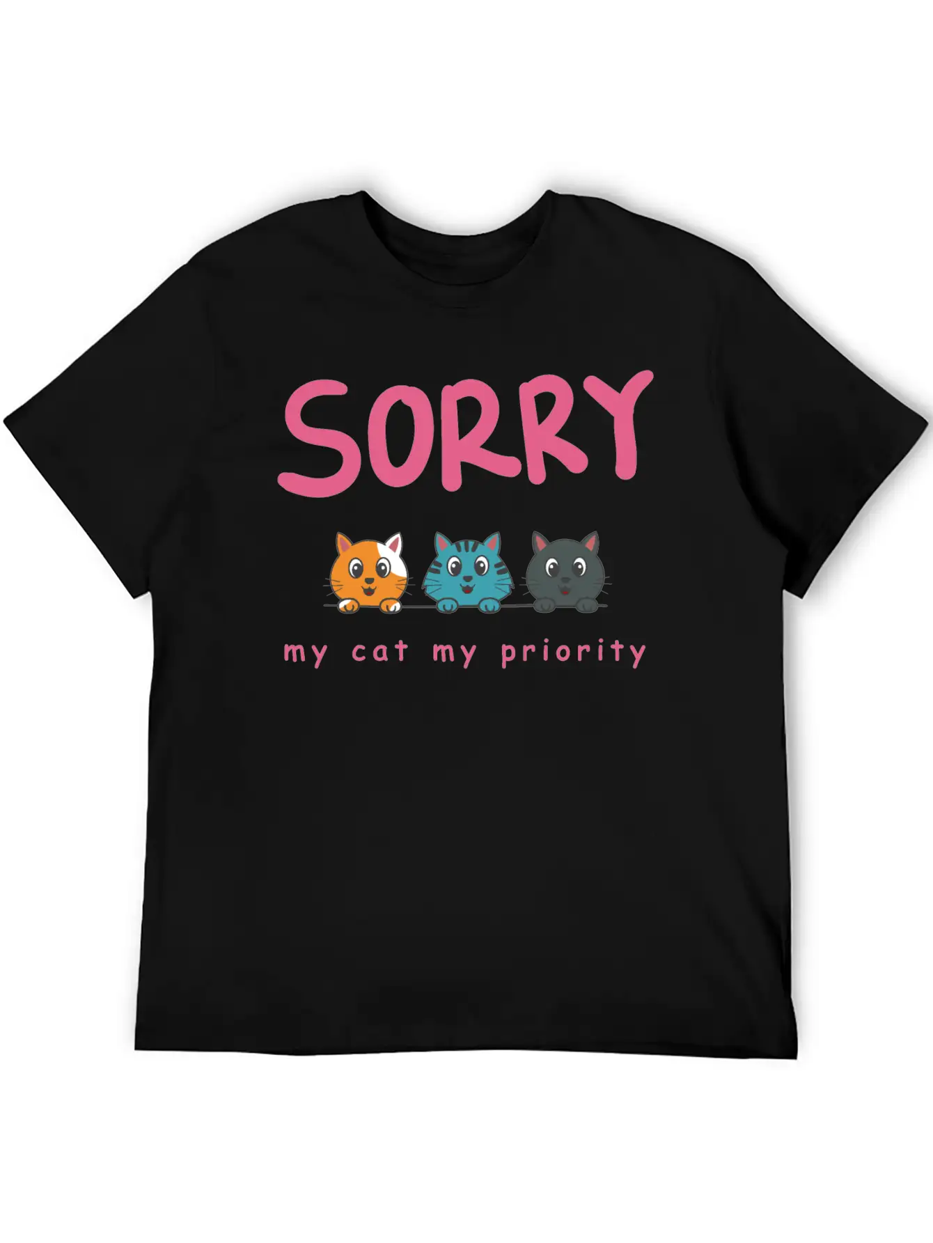Sorry Cat 01 Lightweight Cotton T-Shirt – Daily Comfort Graphic Shirt