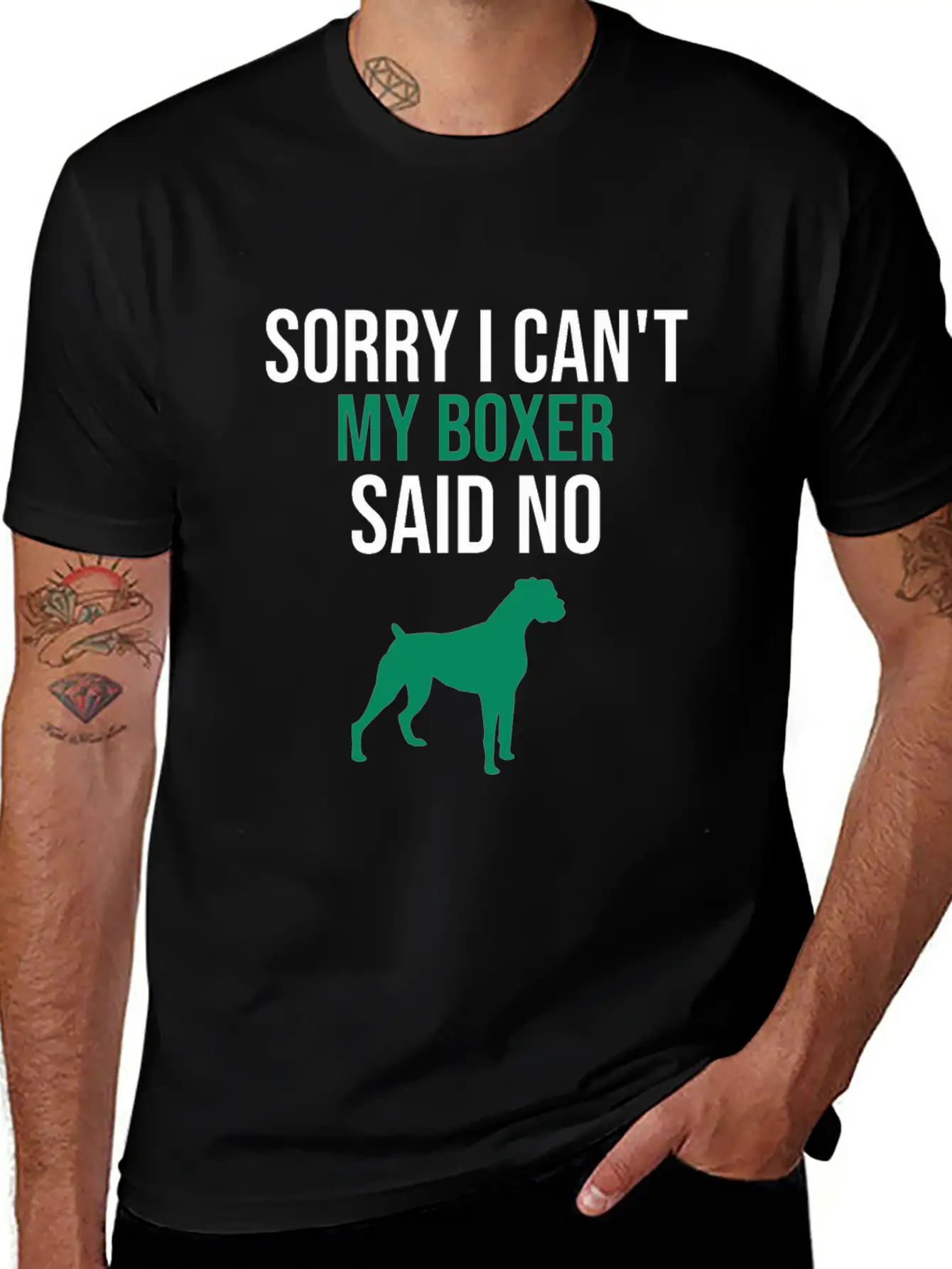 Sorry I Can't My Boxer Said No Lightweight Cotton T-Shirt – Daily Comfort Graphic Shirt