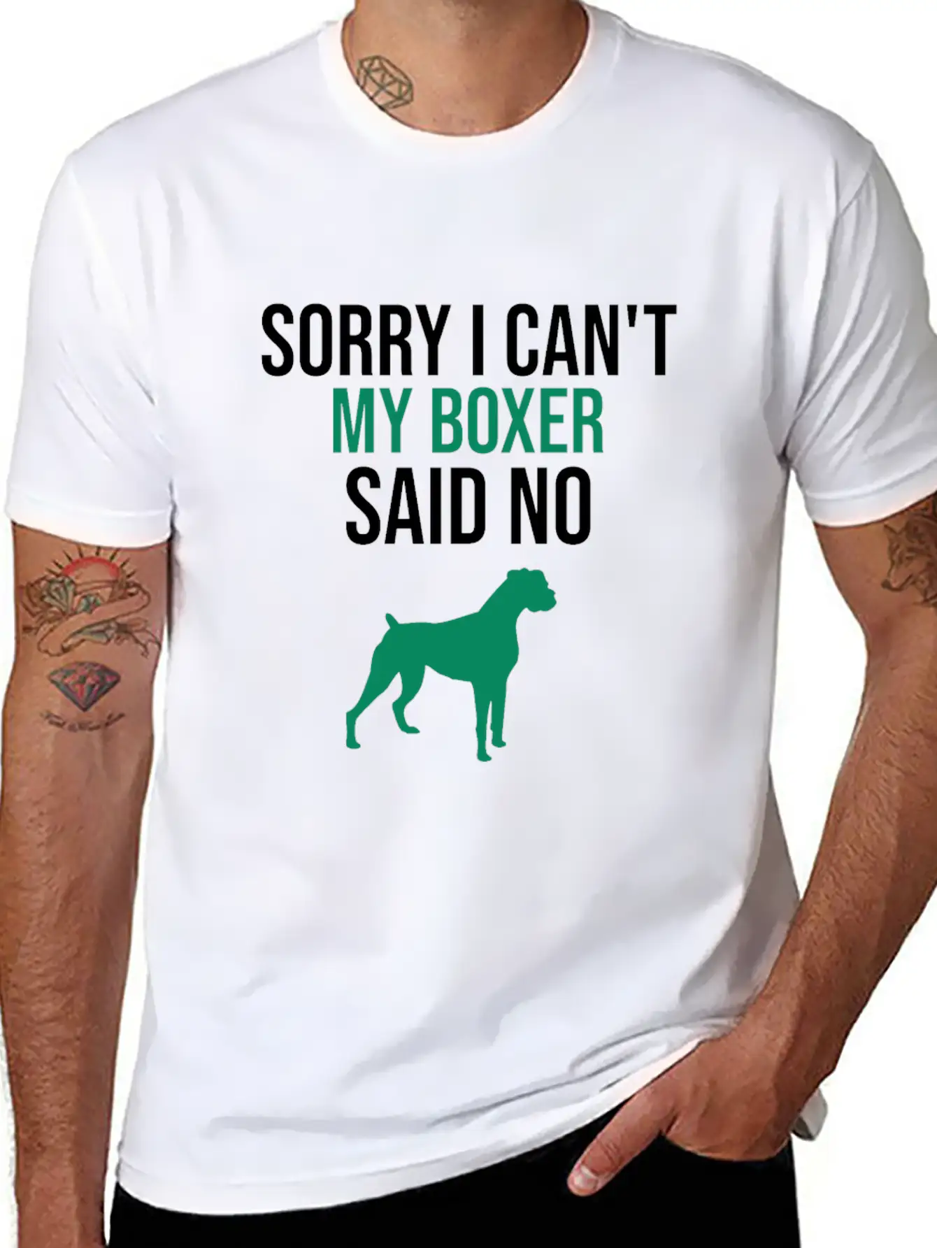Sorry I Can't My Boxer Said No Lightweight Cotton T-Shirt – Daily Comfort Graphic Shirt