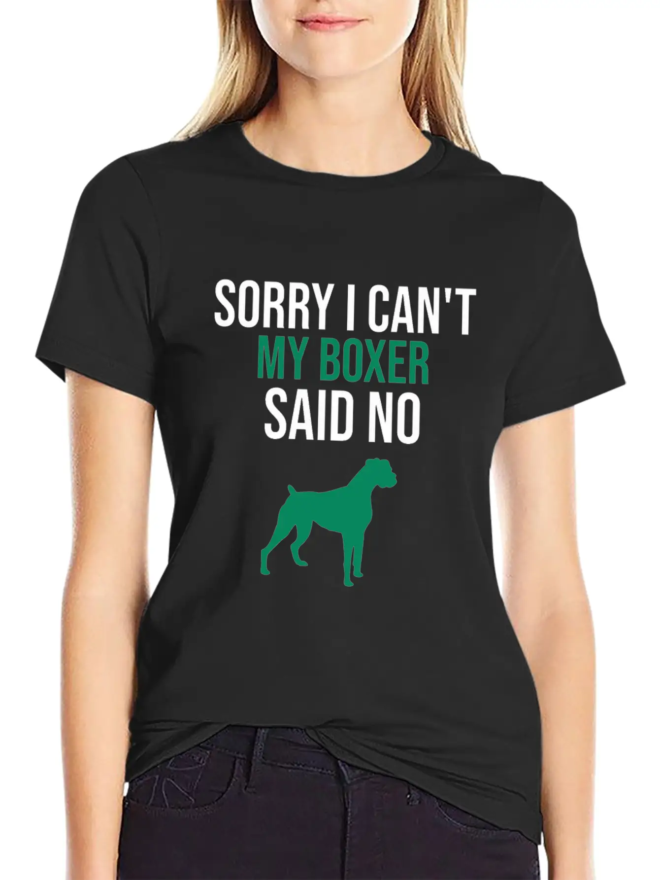 Sorry I Can't My Boxer Said No Lightweight Cotton T-Shirt – Daily Comfort Graphic Shirt