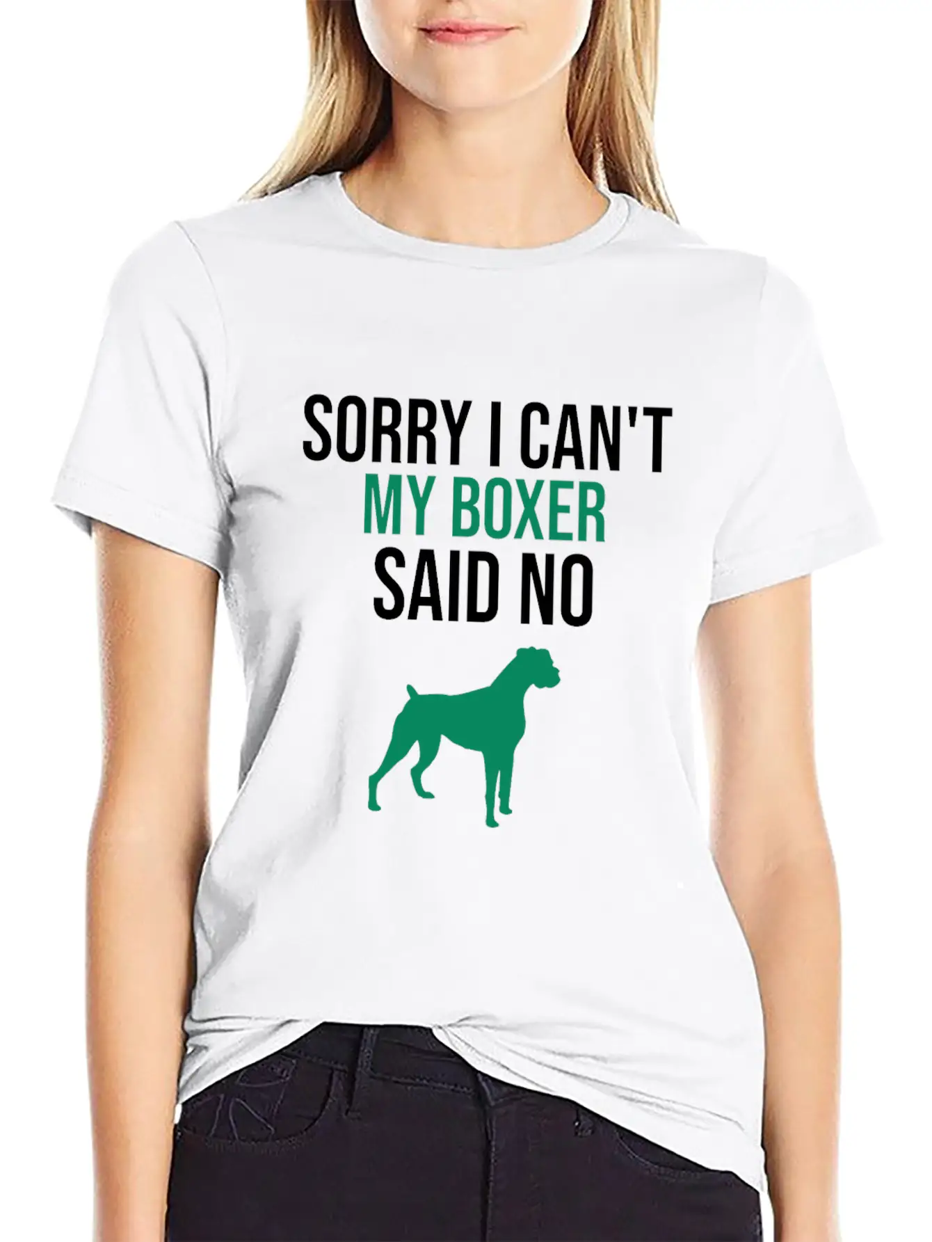 Sorry I Can't My Boxer Said No Lightweight Cotton T-Shirt – Daily Comfort Graphic Shirt