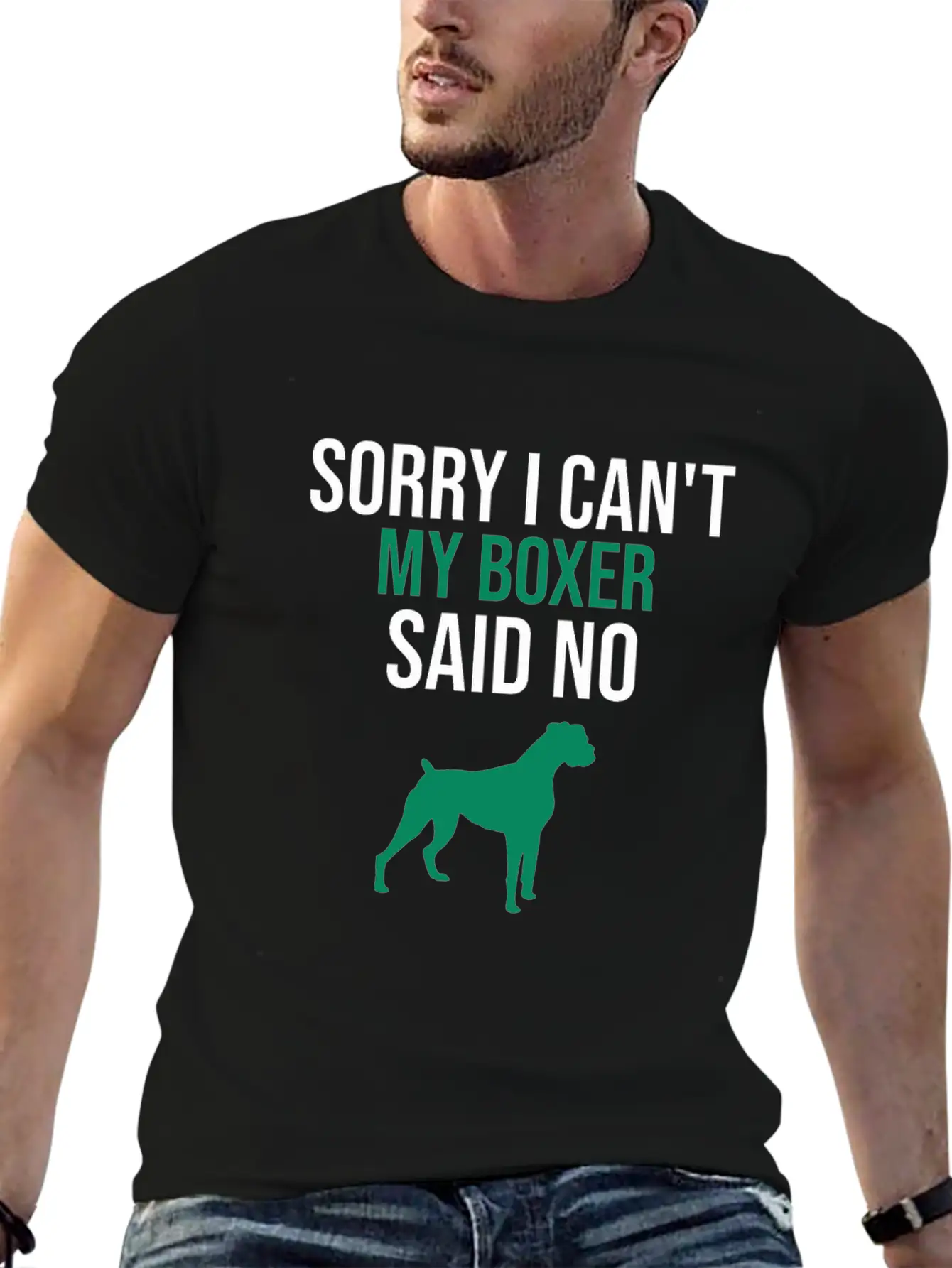 Sorry I Can't My Boxer Said No Lightweight Cotton T-Shirt – Daily Comfort Graphic Shirt