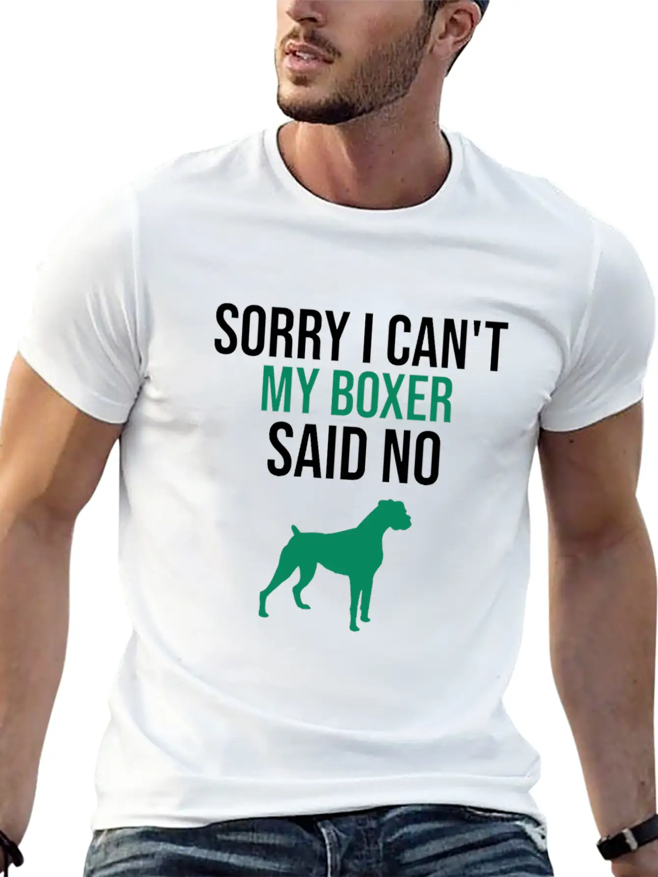 Sorry I Can't My Boxer Said No Lightweight Cotton T-Shirt – Daily Comfort Graphic Shirt