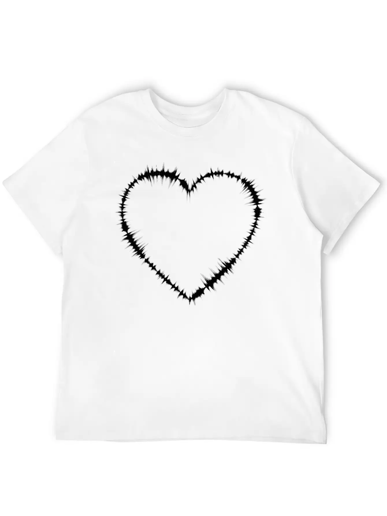 Sound Waves Heart Lightweight Cotton T-Shirt – Daily Comfort Graphic Shirt