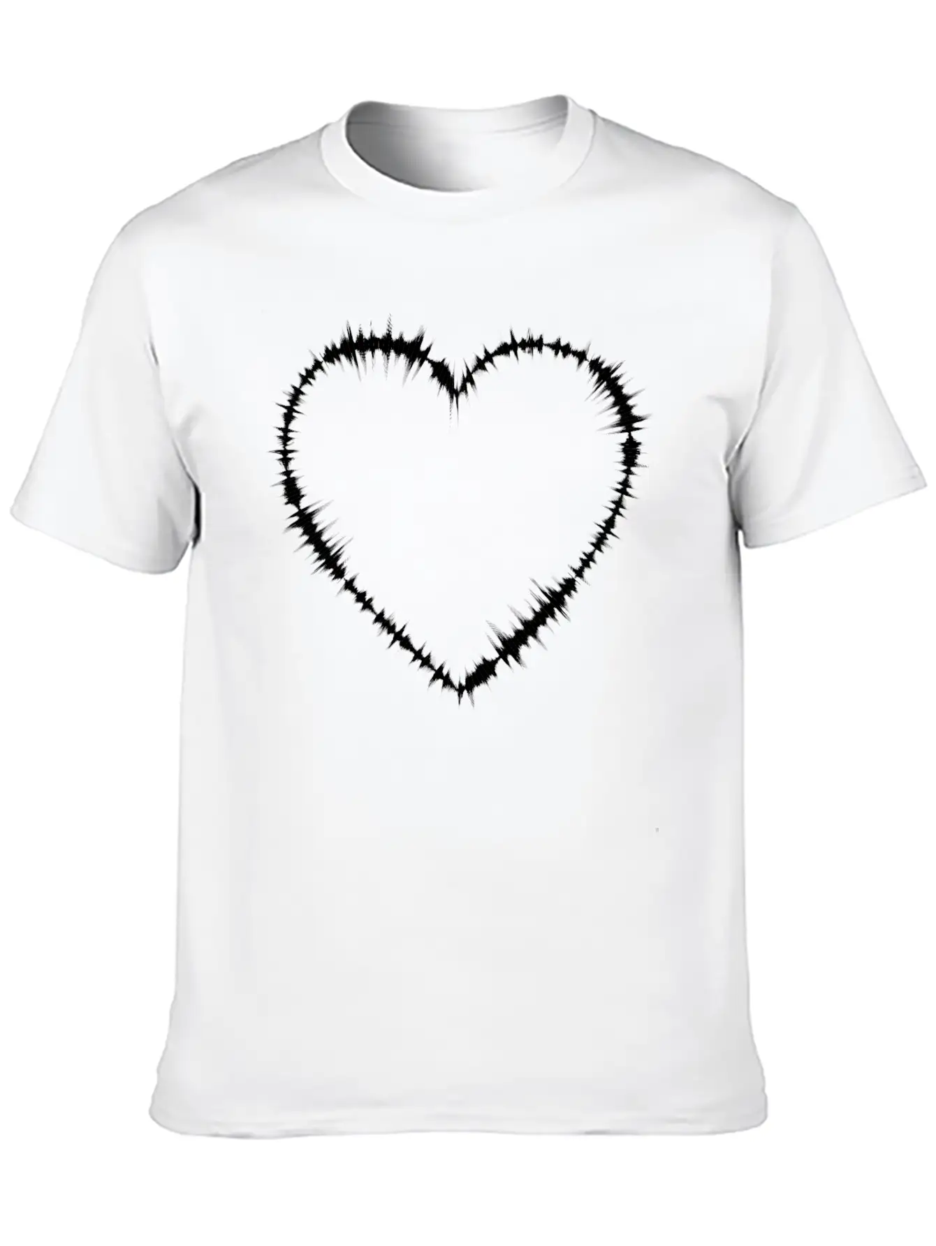 Sound Waves Heart Lightweight Cotton T-Shirt – Daily Comfort Graphic Shirt