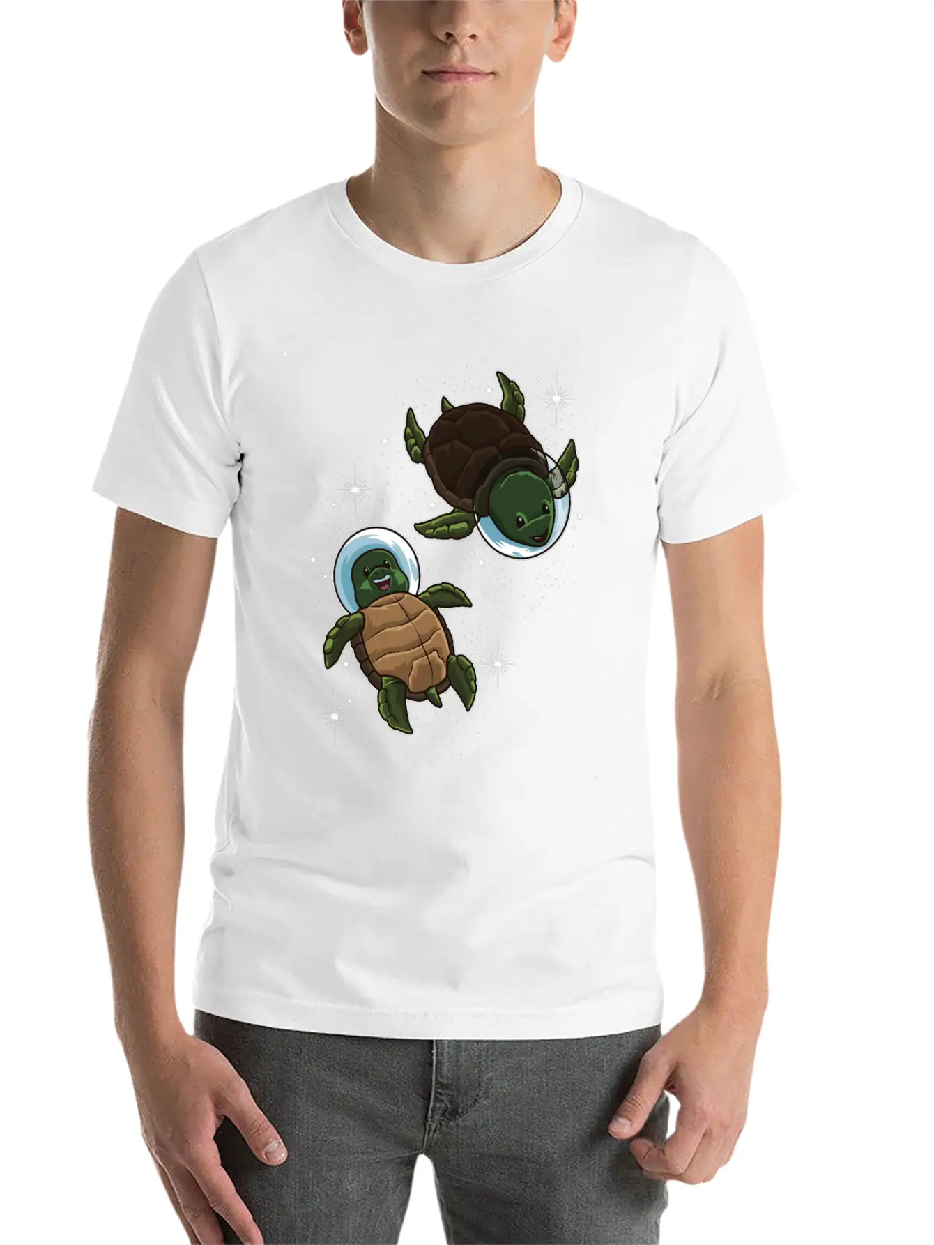 Space Turtles | Spaceman Reptile Galaxy Explorer Lightweight Cotton T-Shirt – Daily Comfort Graphic Shirt