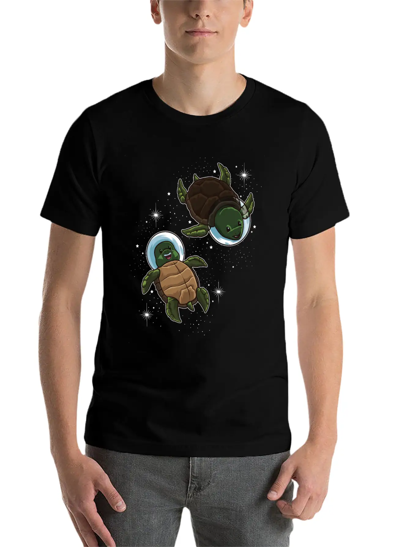 Space Turtles | Spaceman Reptile Galaxy Explorer Lightweight Cotton T-Shirt – Daily Comfort Graphic Shirt