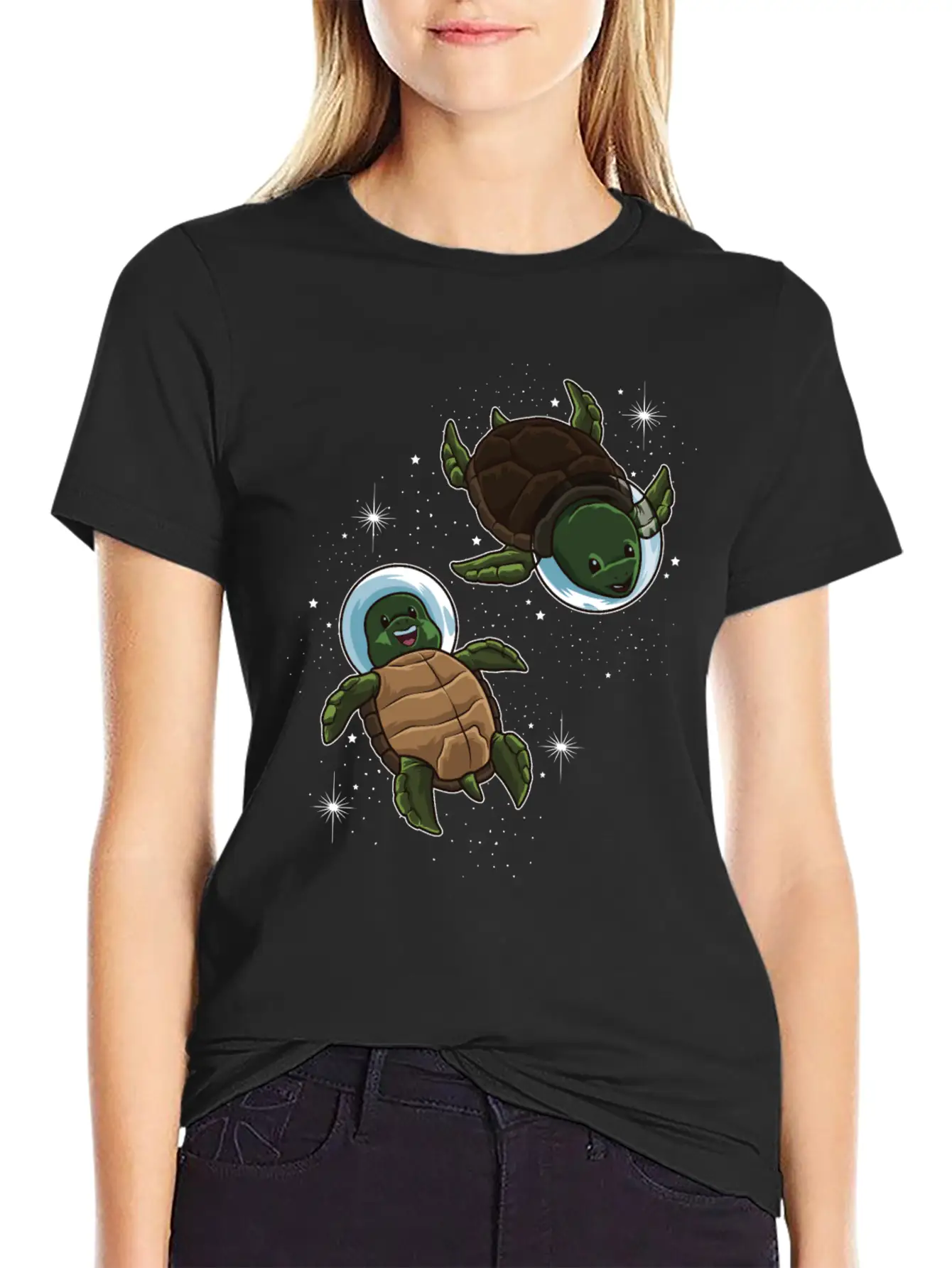 Space Turtles | Spaceman Reptile Galaxy Explorer Lightweight Cotton T-Shirt – Daily Comfort Graphic Shirt