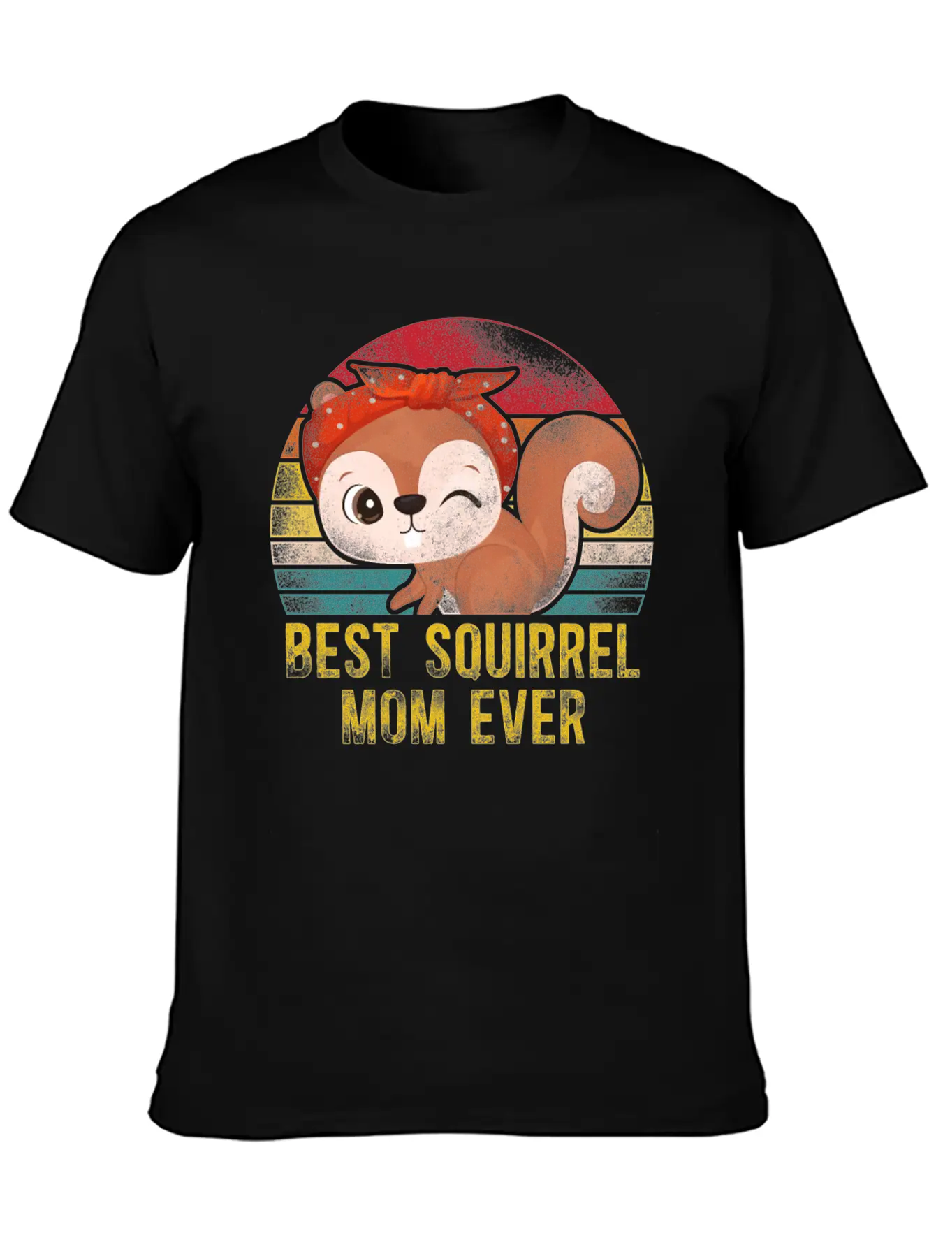 Squirrel Acorn Mom Mother Retro Lightweight Cotton T-Shirt – Daily Comfort Graphic Shirt