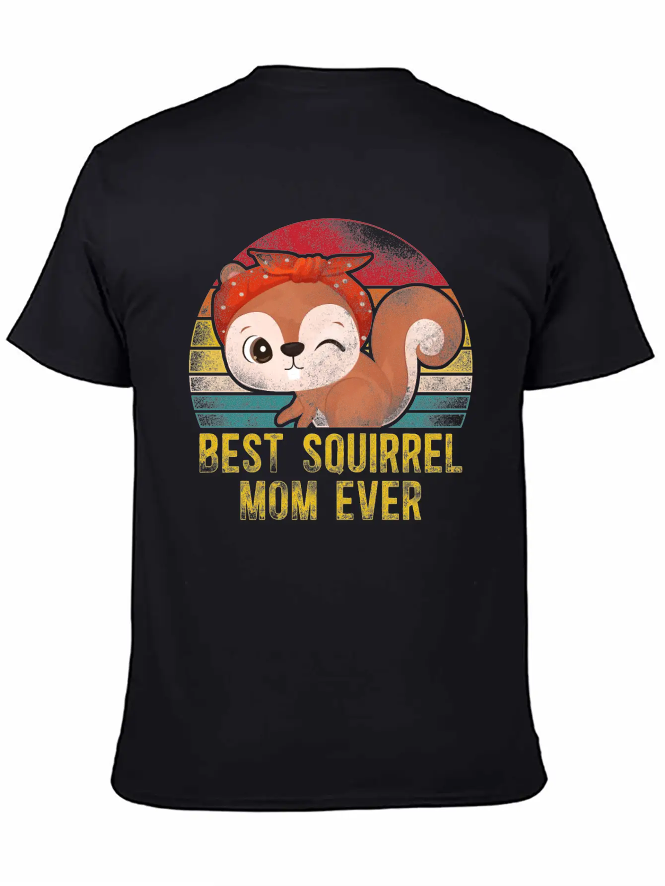 Squirrel Acorn Mom Mother Retro Lightweight Cotton T-Shirt – Daily Comfort Graphic Shirt