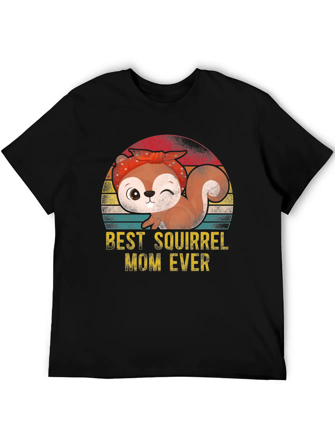 Squirrel Acorn Mom Mother Retro Lightweight Cotton T-Shirt – Daily Comfort Graphic Shirt
