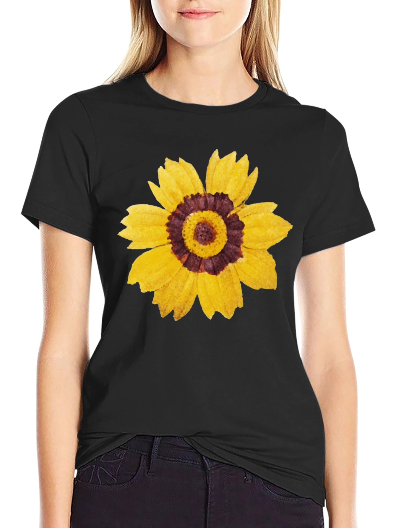 Sunflower Graphic Black T-Shirt