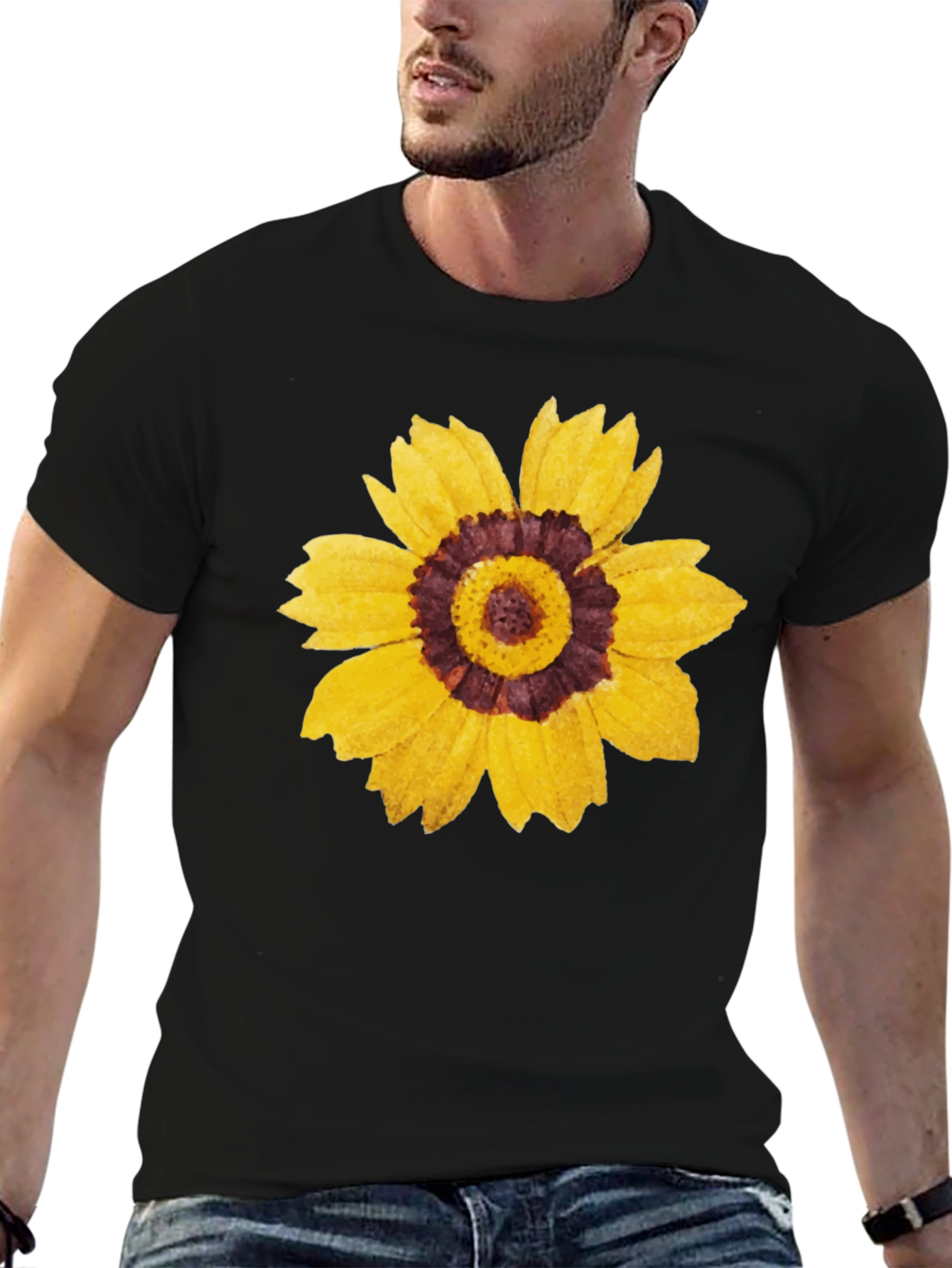 Sunflower Graphic Black T-Shirt