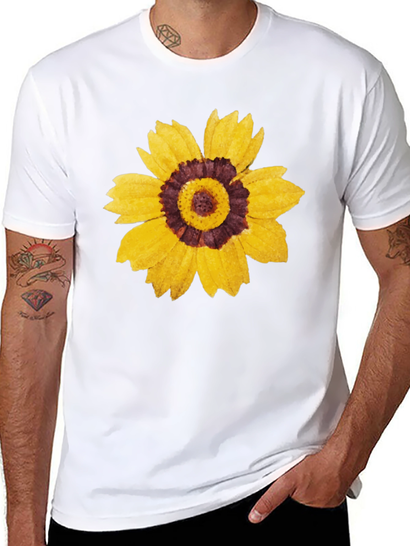 Sunflower Graphic Black T-Shirt