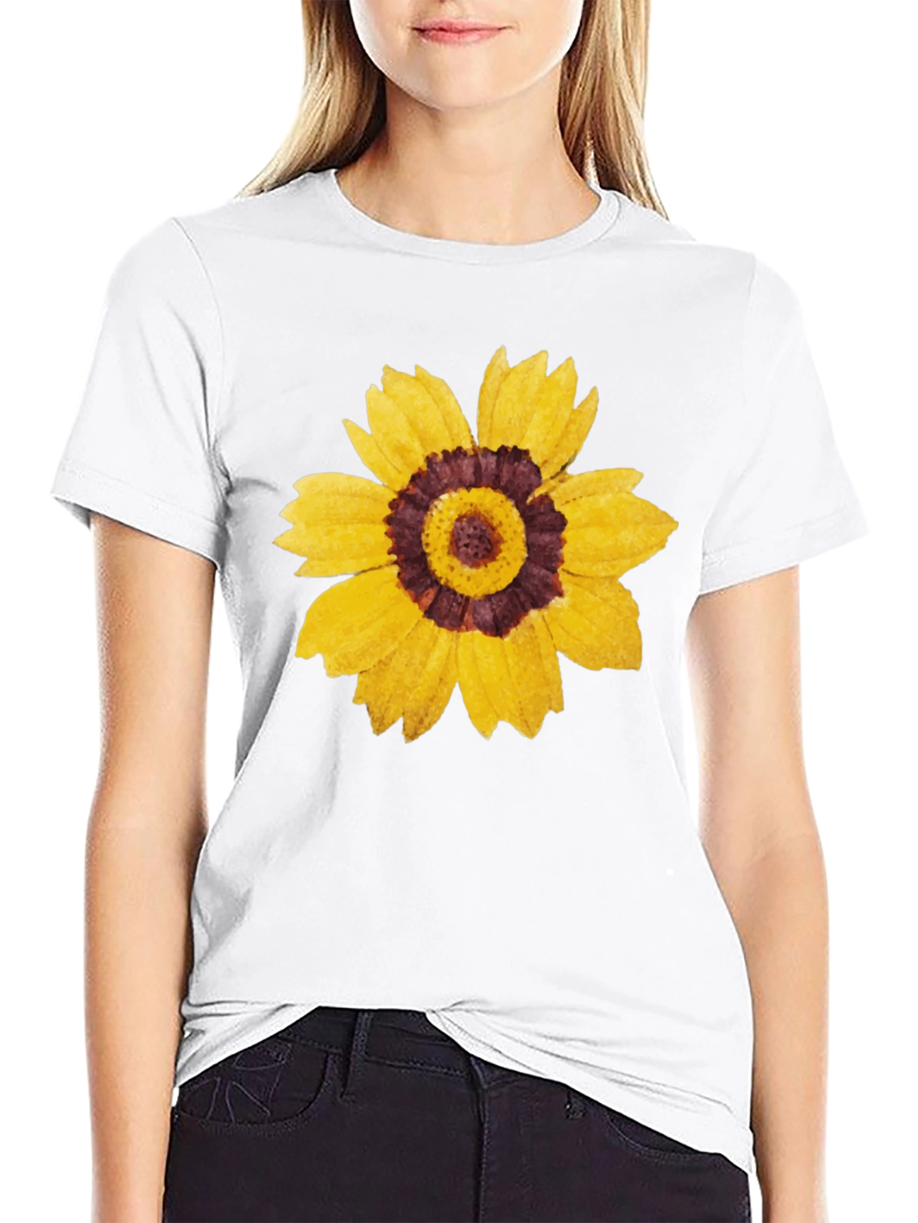 Sunflower Graphic Black T-Shirt