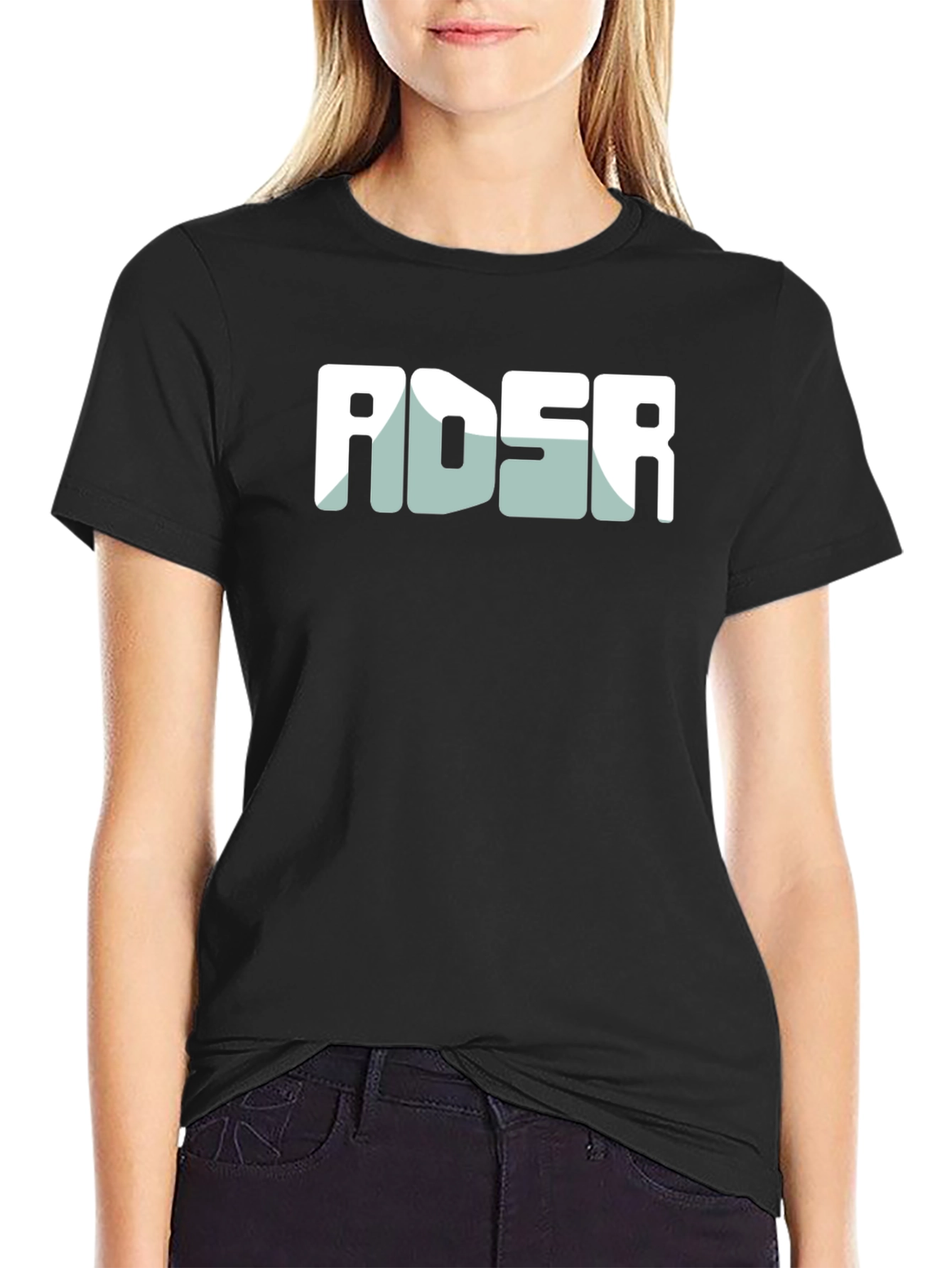 ADSR Graphic Tee - Modern Black Cotton Blend T-Shirt