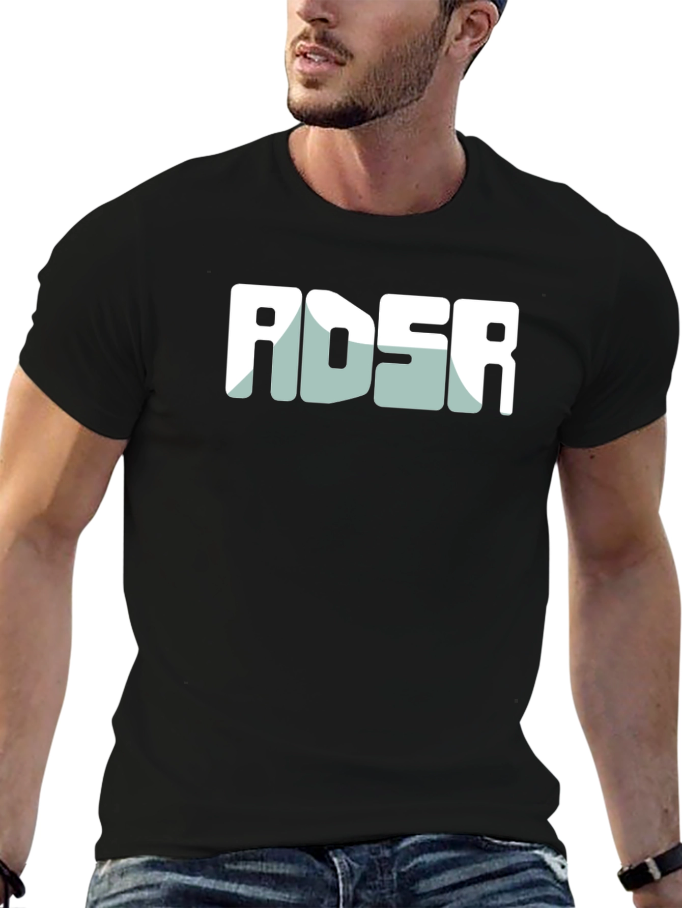 ADSR Graphic Tee - Modern Black Cotton Blend T-Shirt