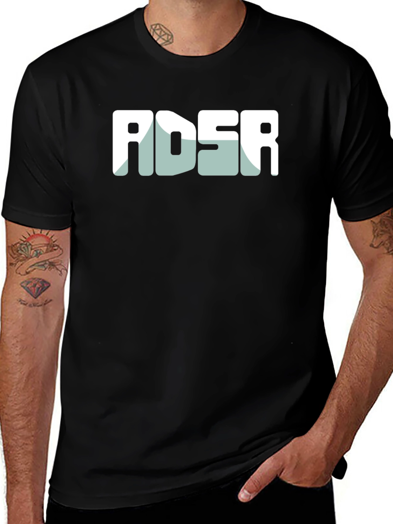 ADSR Graphic Tee - Modern Black Cotton Blend T-Shirt