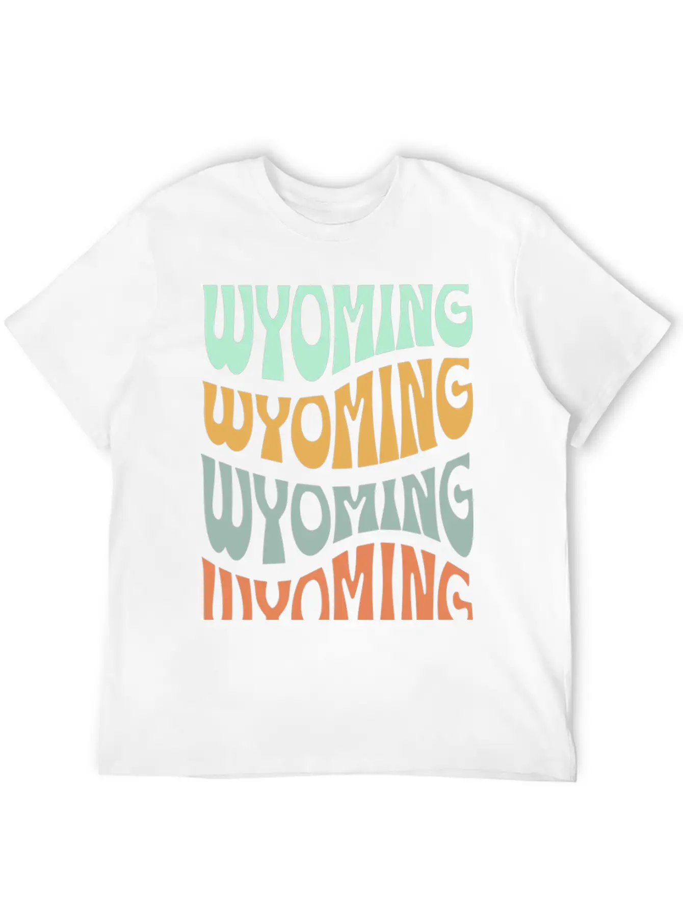 State Of Wyoming Retro Aesthetic Groovy Font Lightweight Cotton T-Shirt – Daily Comfort Graphic Shirt