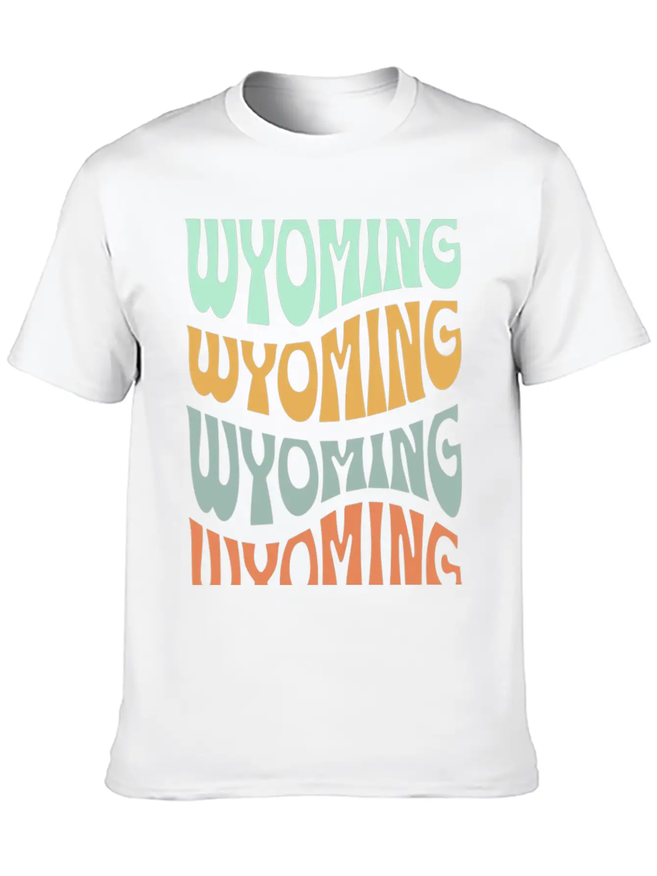 State Of Wyoming Retro Aesthetic Groovy Font Lightweight Cotton T-Shirt – Daily Comfort Graphic Shirt