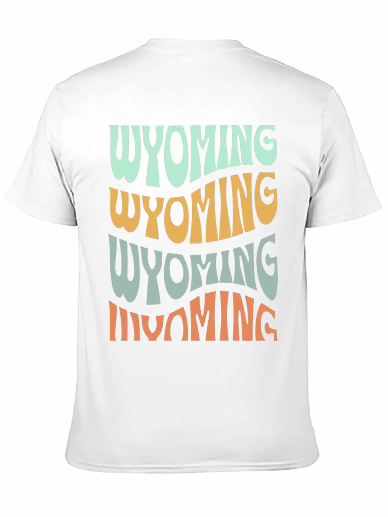 State Of Wyoming Retro Aesthetic Groovy Font Lightweight Cotton T-Shirt – Daily Comfort Graphic Shirt