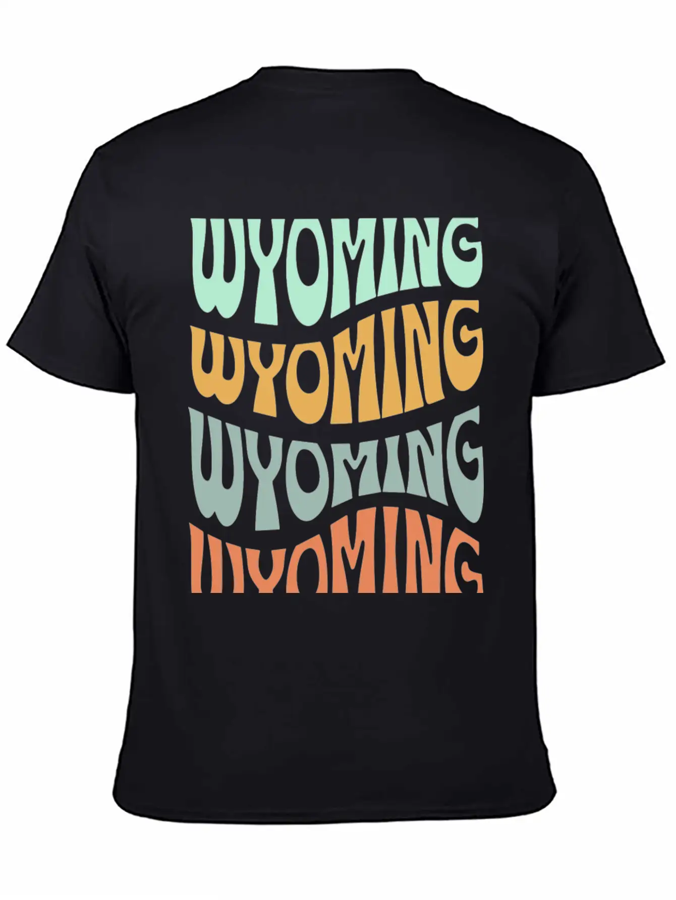 State Of Wyoming Retro Aesthetic Groovy Font Lightweight Cotton T-Shirt – Daily Comfort Graphic Shirt