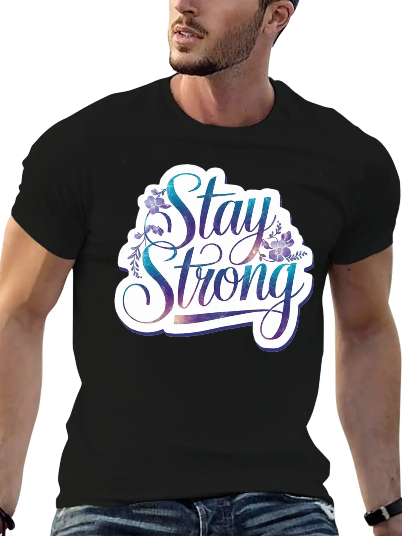 Stay Strong Lightweight Cotton T-Shirt – Daily Comfort Graphic Shirt