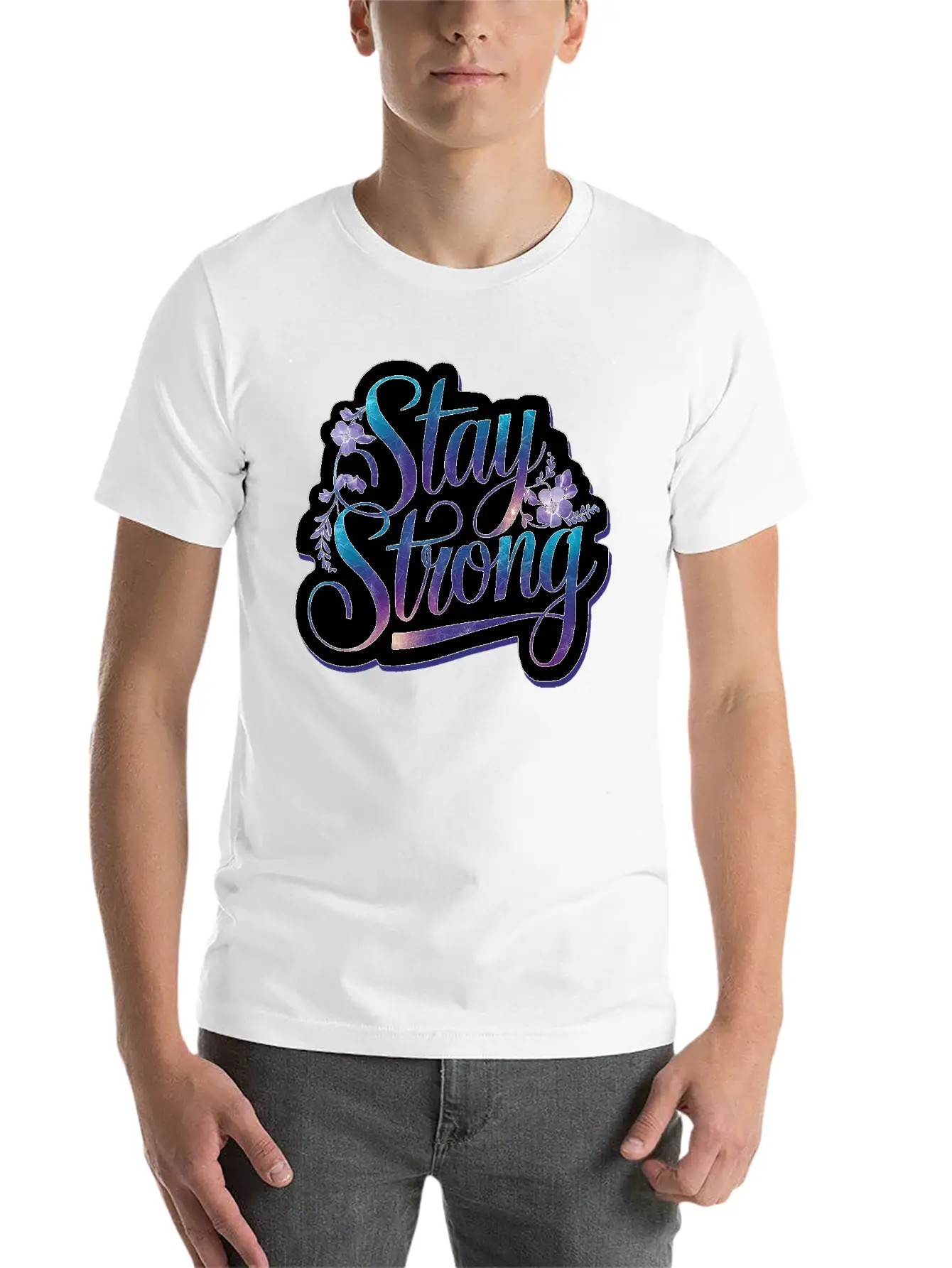 Stay Strong Lightweight Cotton T-Shirt – Daily Comfort Graphic Shirt
