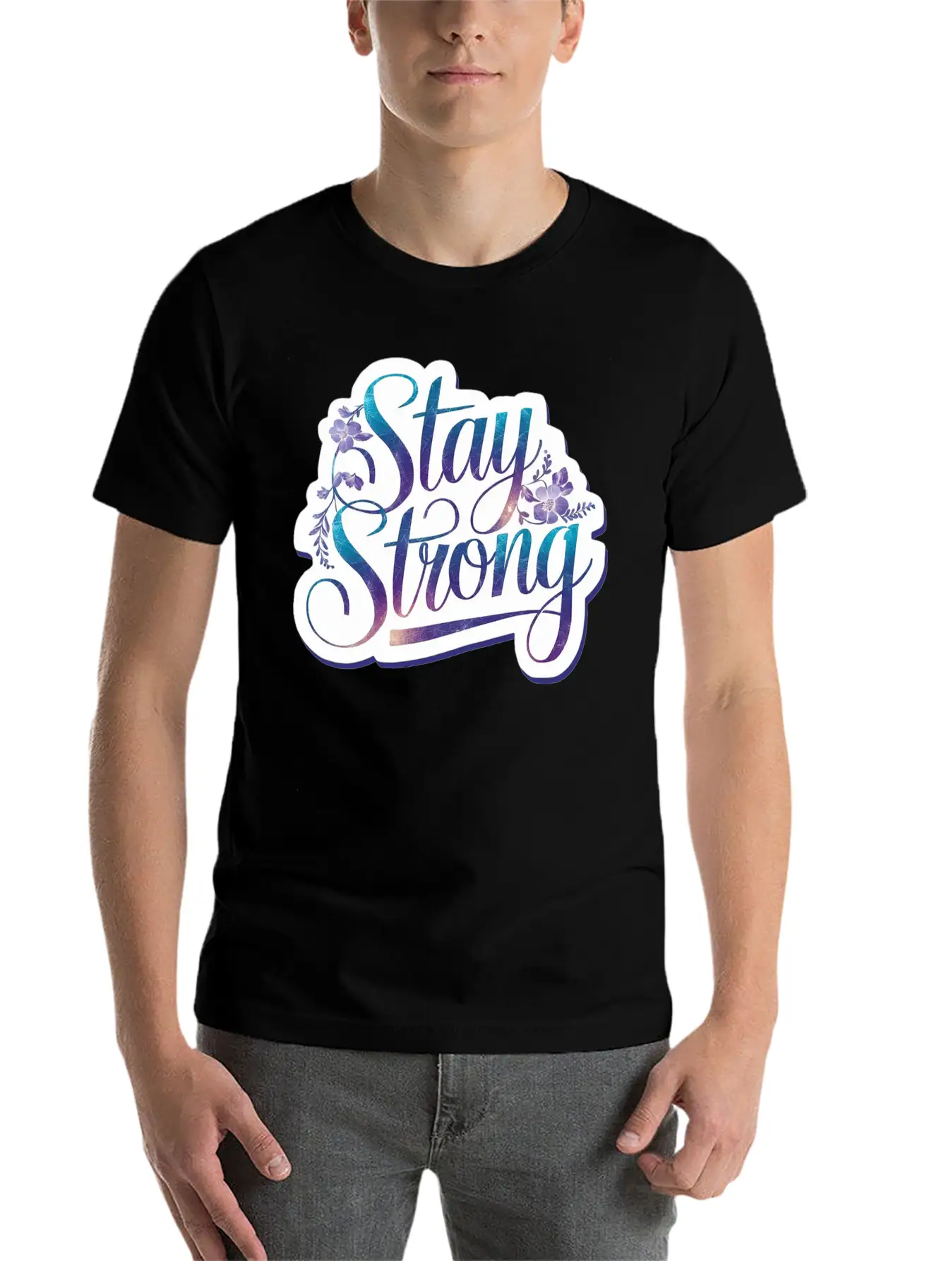 Stay Strong Lightweight Cotton T-Shirt – Daily Comfort Graphic Shirt