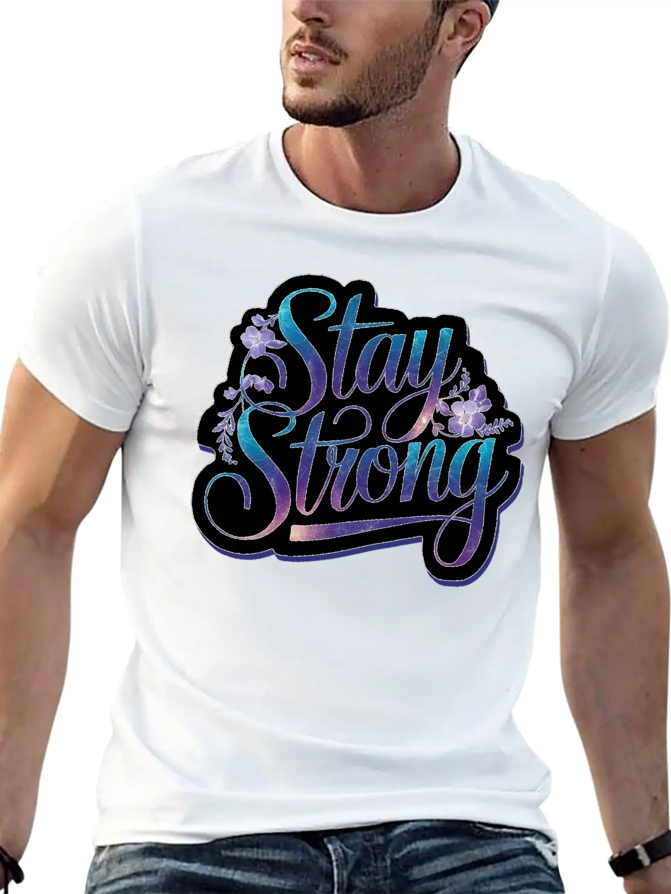 Stay Strong Lightweight Cotton T-Shirt – Daily Comfort Graphic Shirt