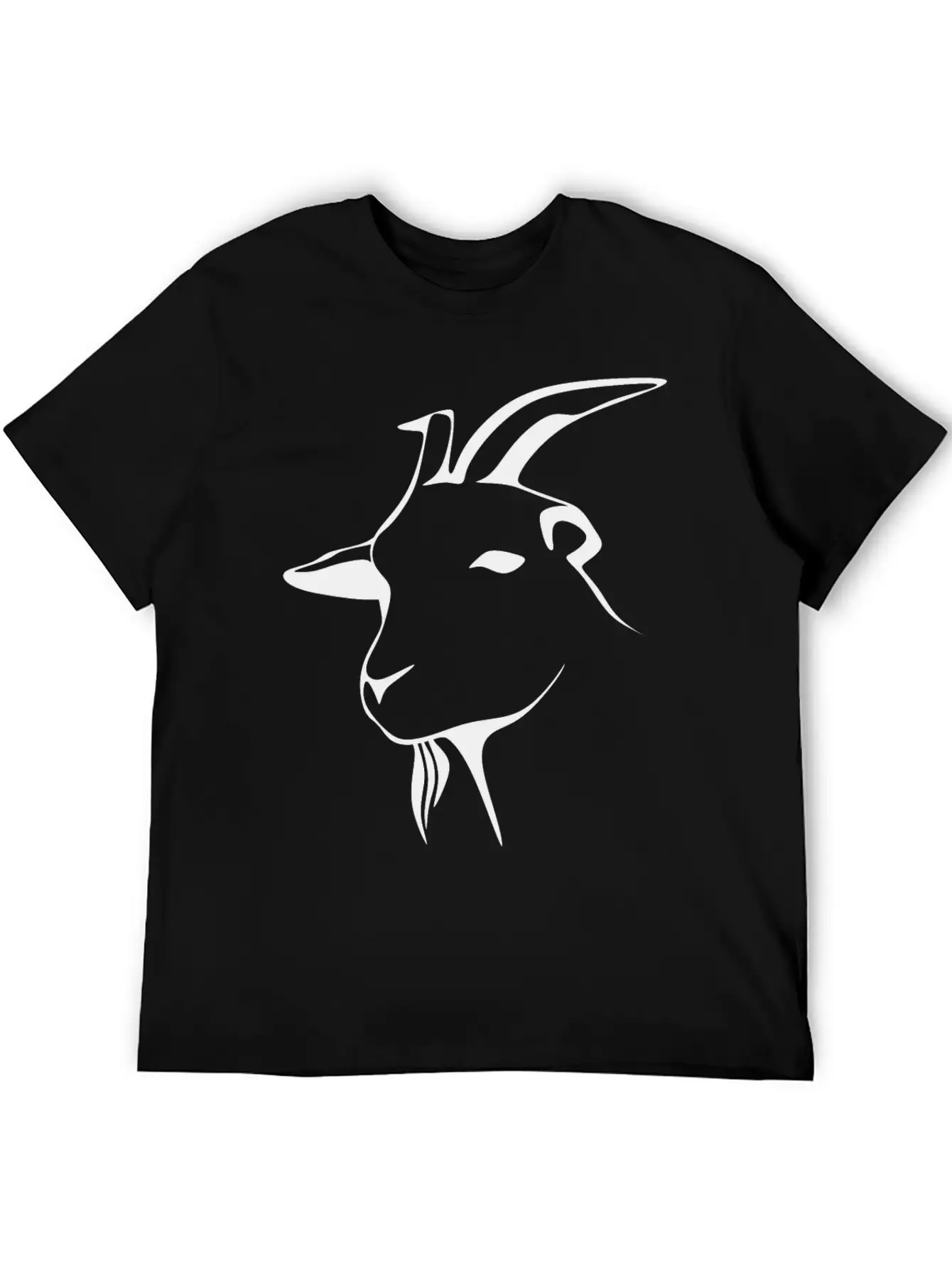 Stylized Goat Line Art Lightweight Cotton T-Shirt – Daily Comfort Graphic Shirt