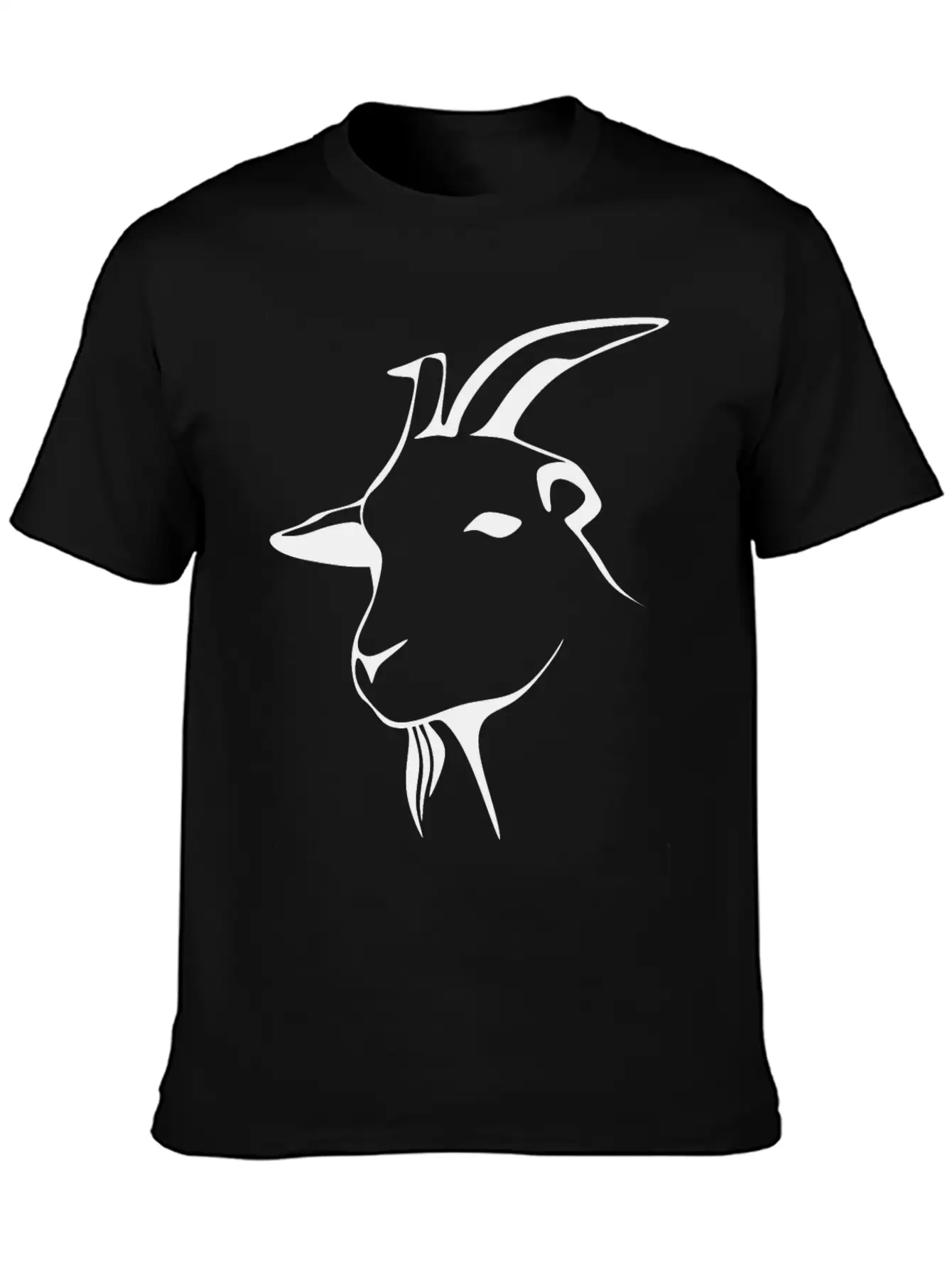 Stylized Goat Line Art Lightweight Cotton T-Shirt – Daily Comfort Graphic Shirt