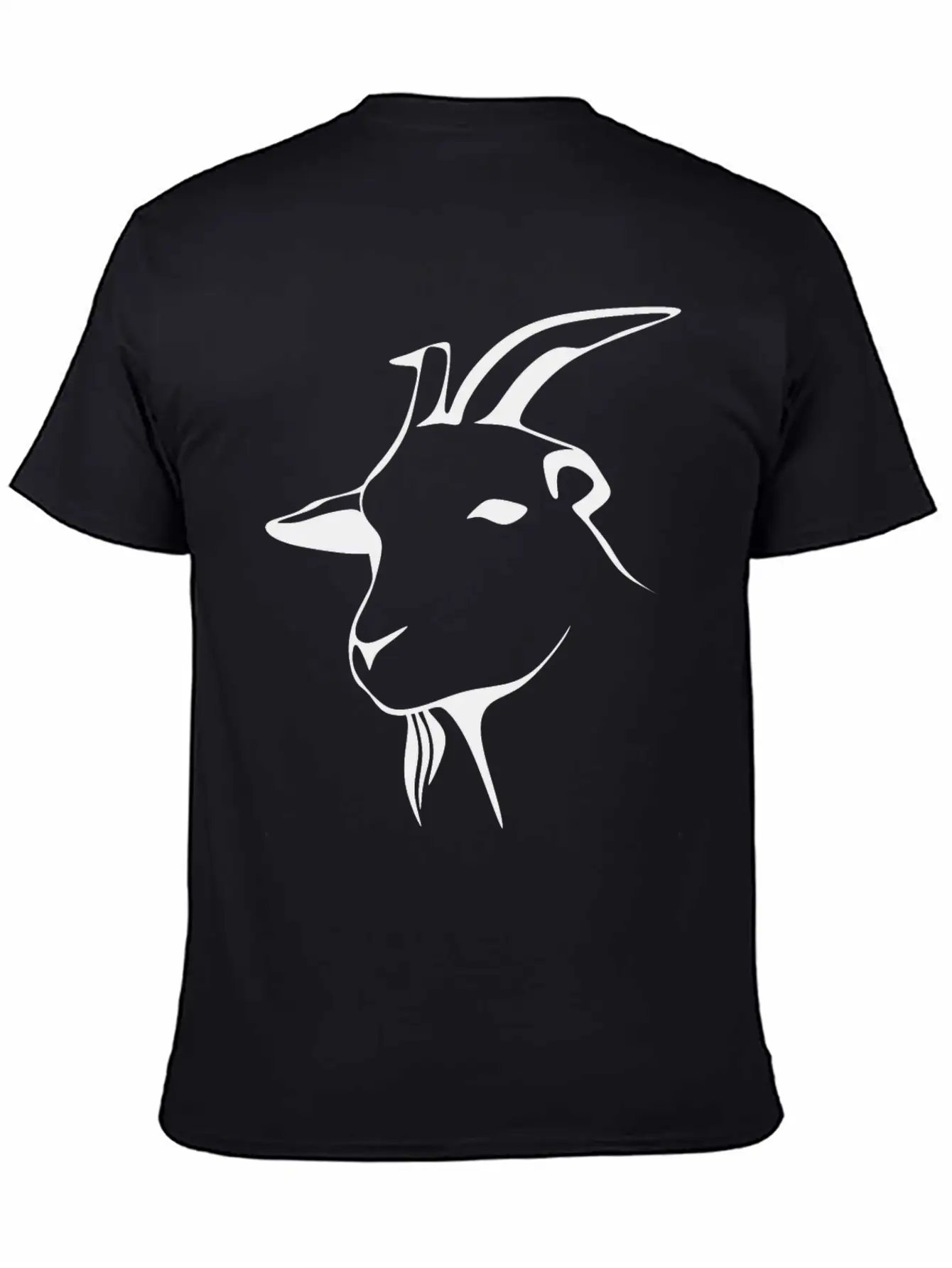 Stylized Goat Line Art Lightweight Cotton T-Shirt – Daily Comfort Graphic Shirt
