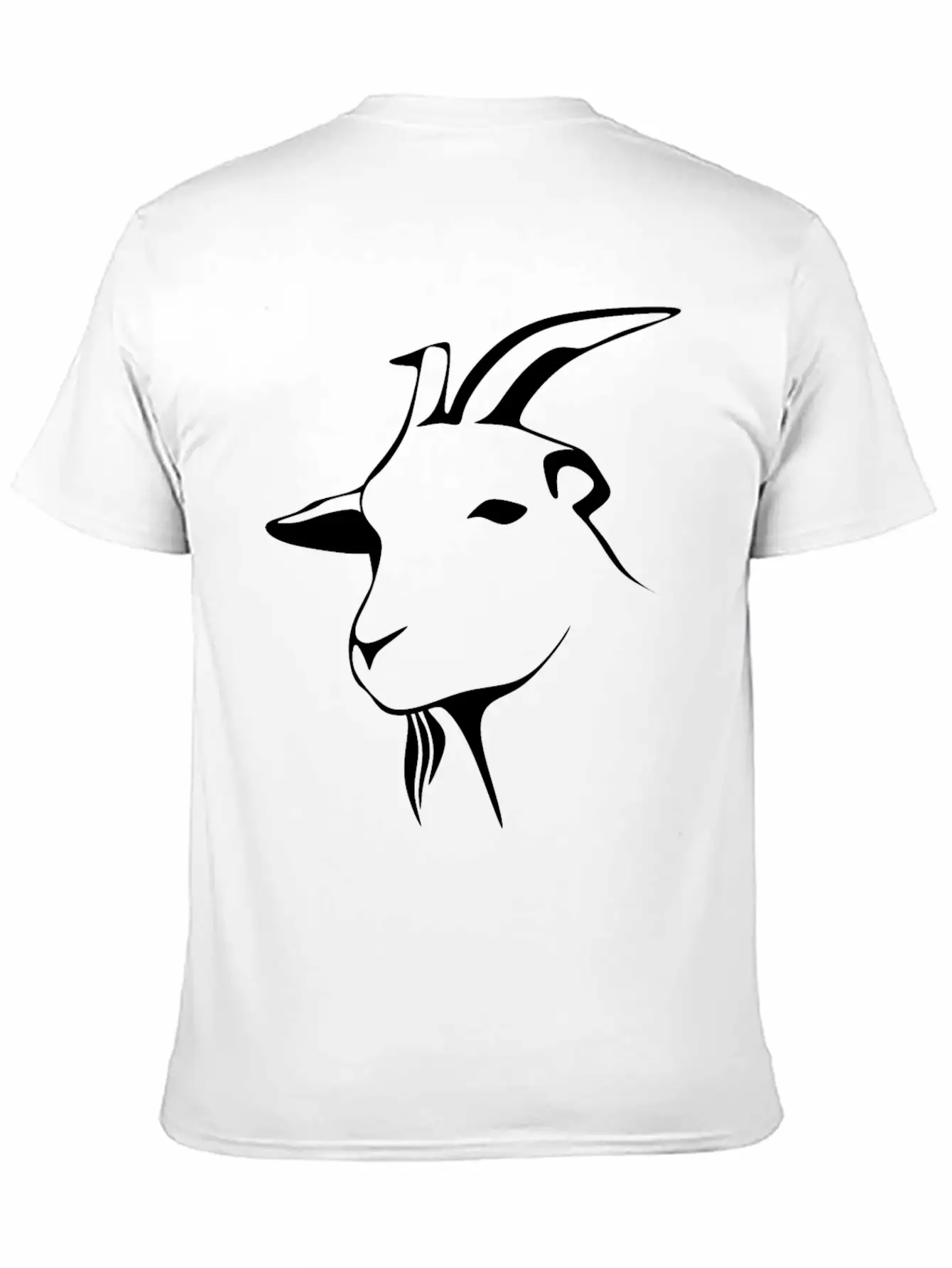Stylized Goat Line Art Lightweight Cotton T-Shirt – Daily Comfort Graphic Shirt