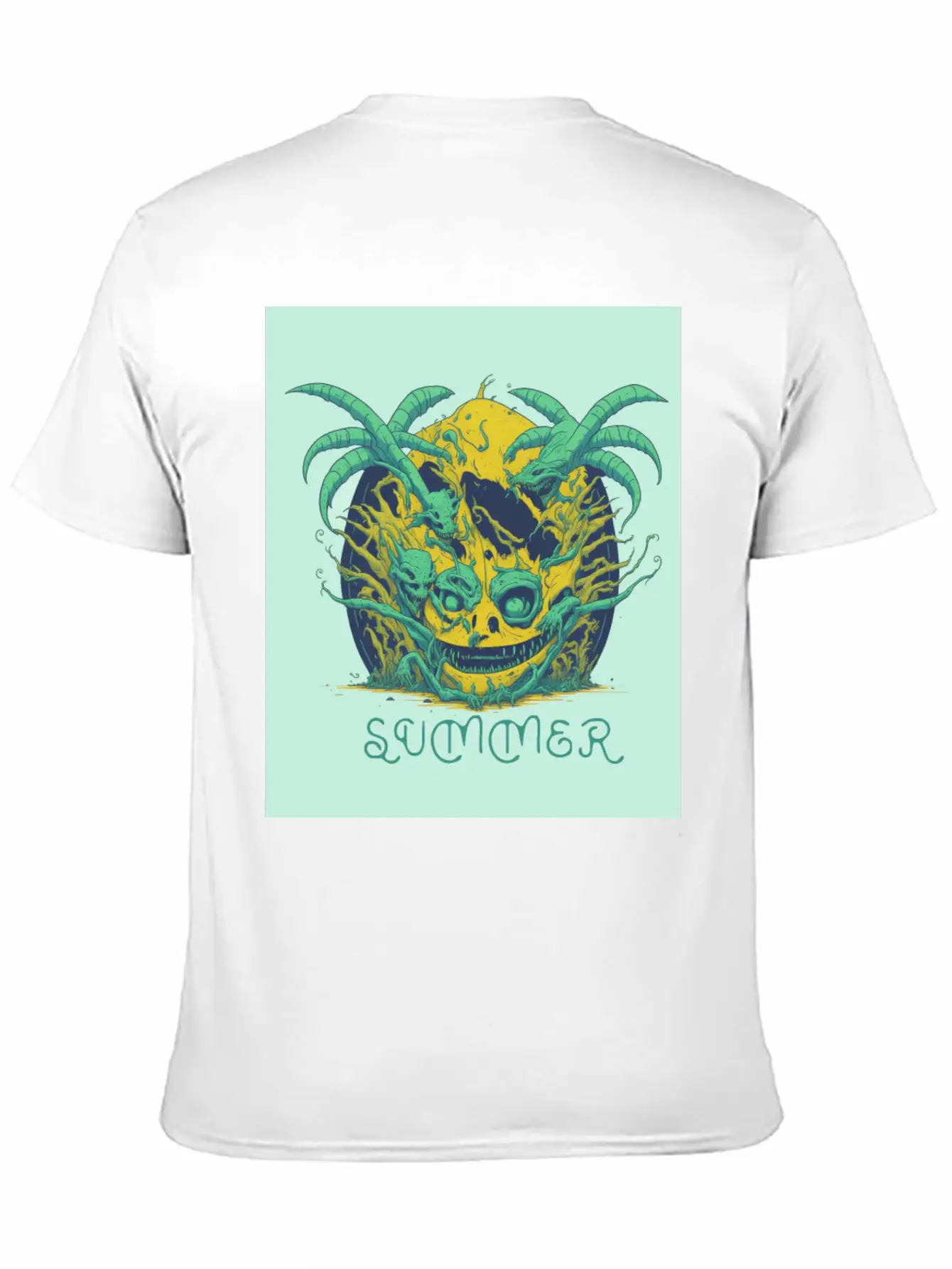 "summer" Lettering With Vintage Art Lightweight Cotton T-Shirt – Daily Comfort Graphic Shirt