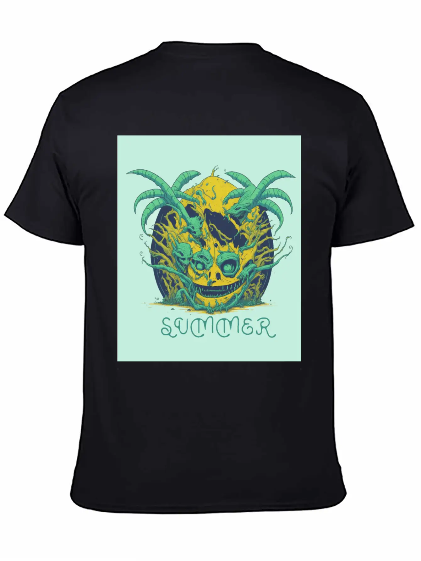 "summer" Lettering With Vintage Art Lightweight Cotton T-Shirt – Daily Comfort Graphic Shirt