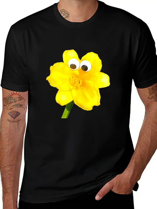 Summer The Yellow Daylily (Googly-Eyed Pals) Lightweight Cotton T-Shirt – Daily Comfort Graphic Shirt