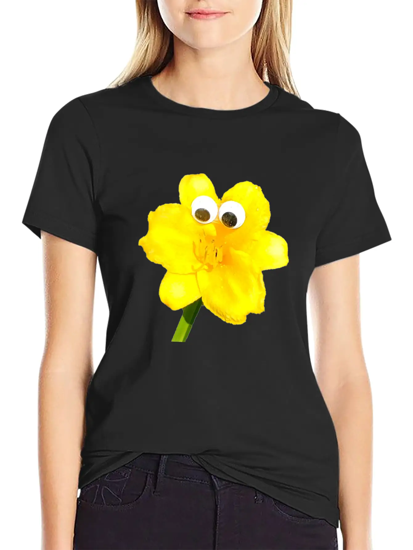 Summer The Yellow Daylily (Googly-Eyed Pals) Lightweight Cotton T-Shirt – Daily Comfort Graphic Shirt